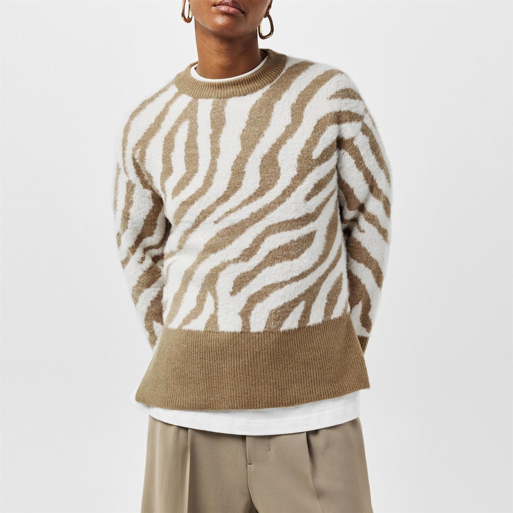 Finery Tulle Crew Neck Relaxed Fit Sweater
