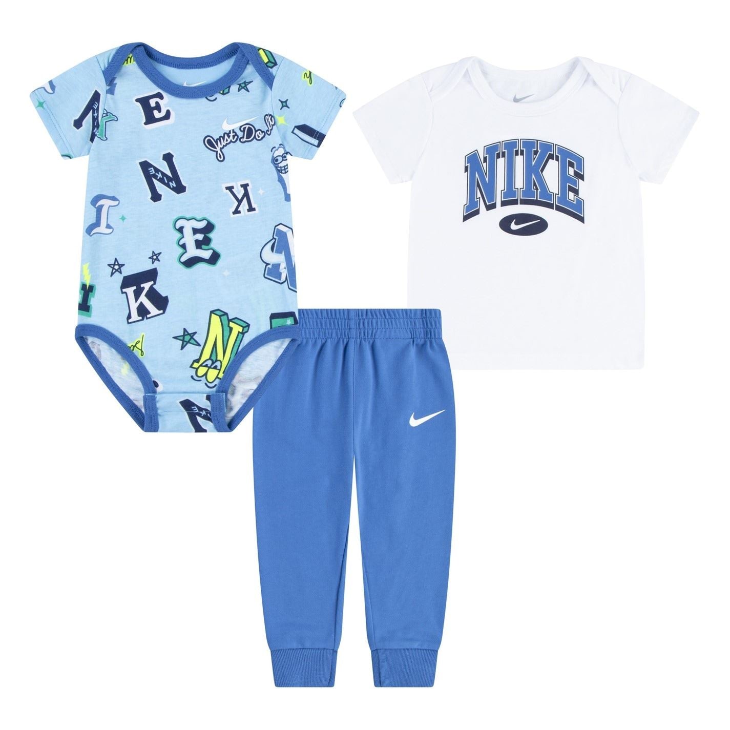 Nike Lettering Crew Neck Short Sleeve Bodysuit Coord Set