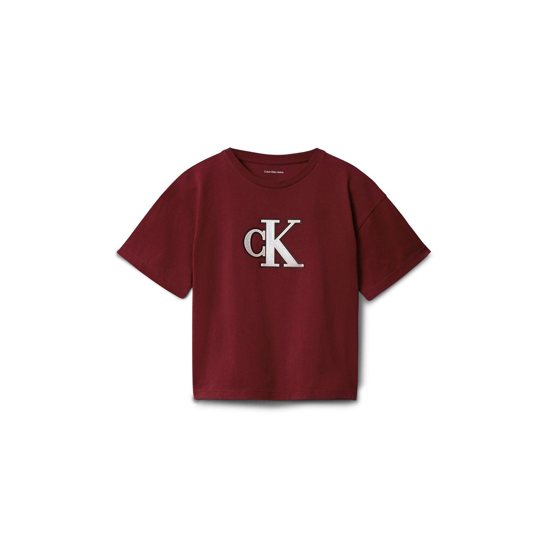 Calvin Klein Jeans Big Logo Print Cropped Crew Neck T-Shirt