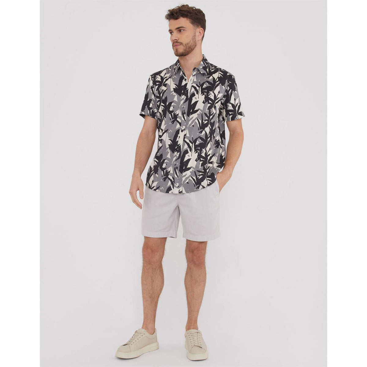 Threadbare Regular Fit Jungle Short Sleeve Shirt