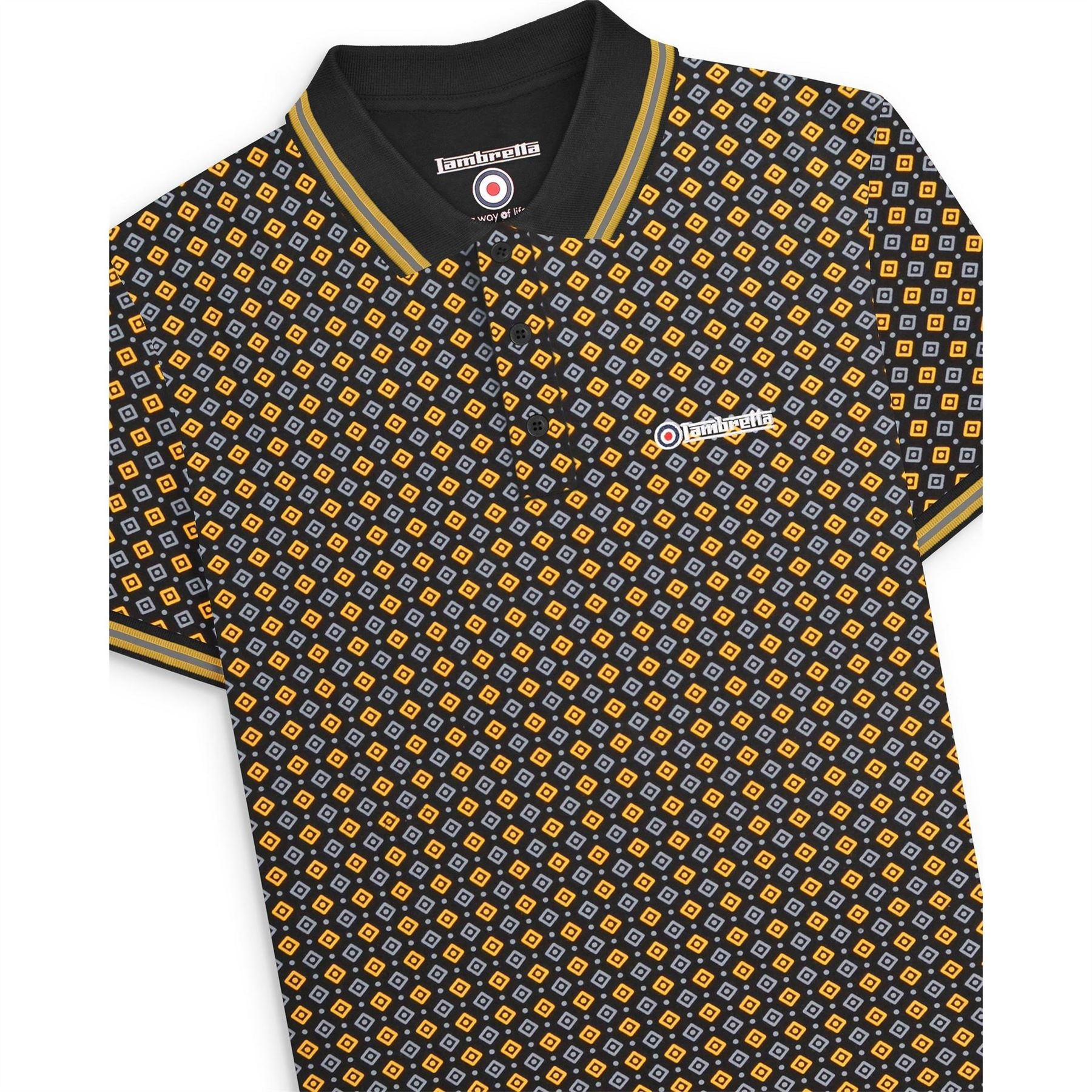 Lambretta Geo Polo Collared Neck Short Sleeve Shirt