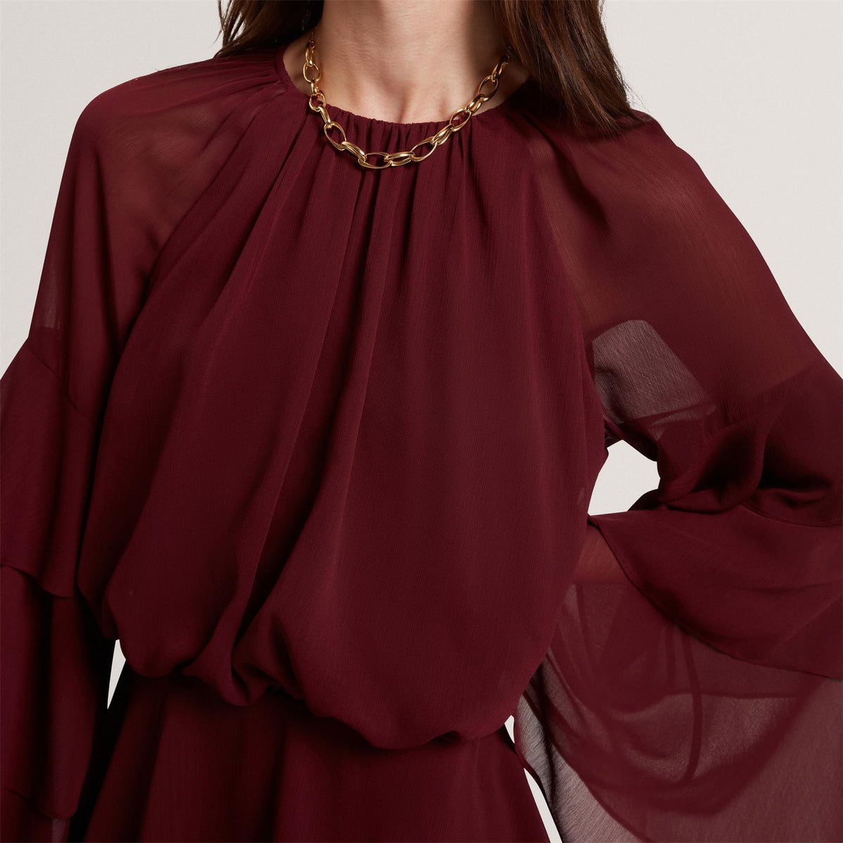 Ted Baker Baker Frill Trim Long Sleeve Mini Dress