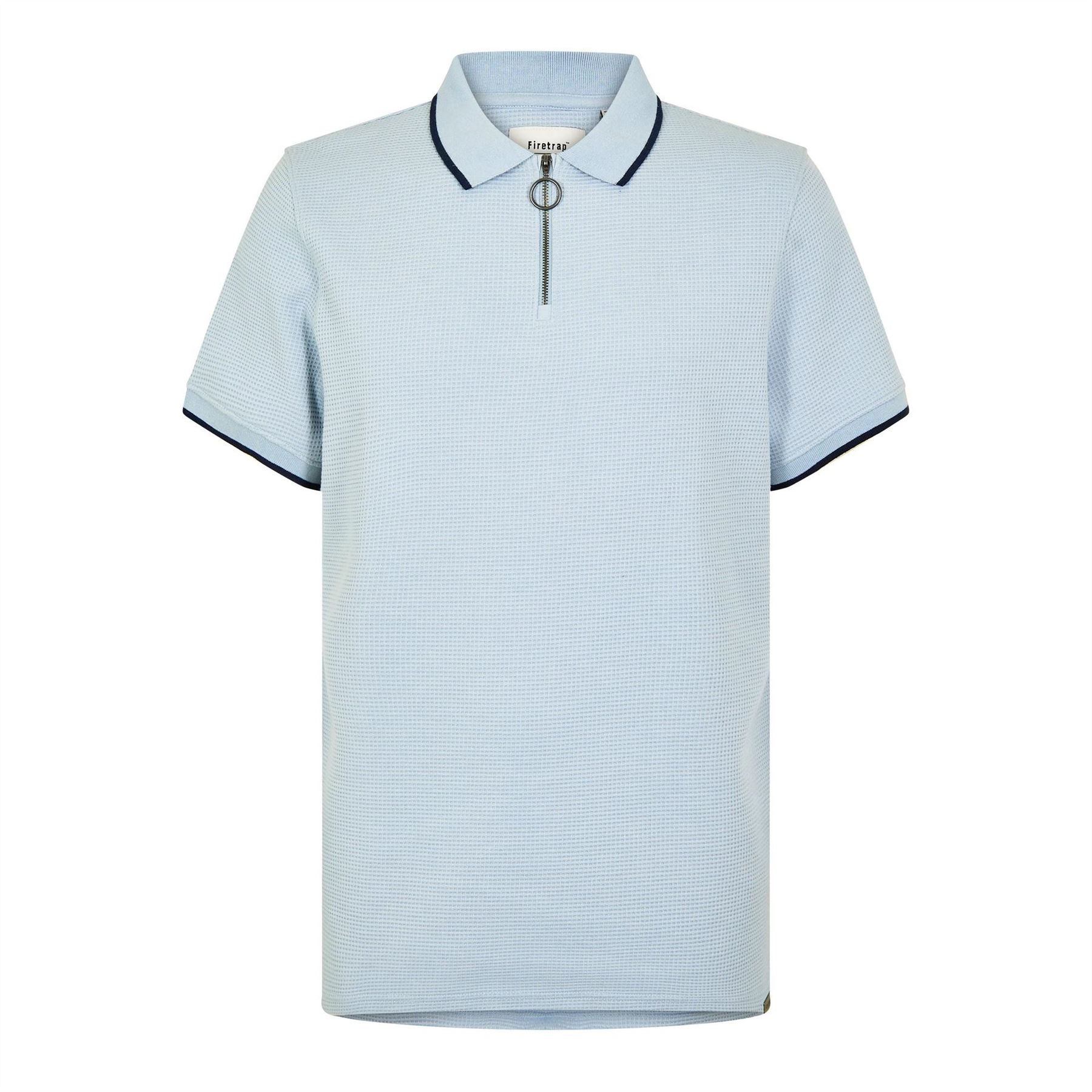 Firetrap Waffle Short Sleeve Polo Shirt