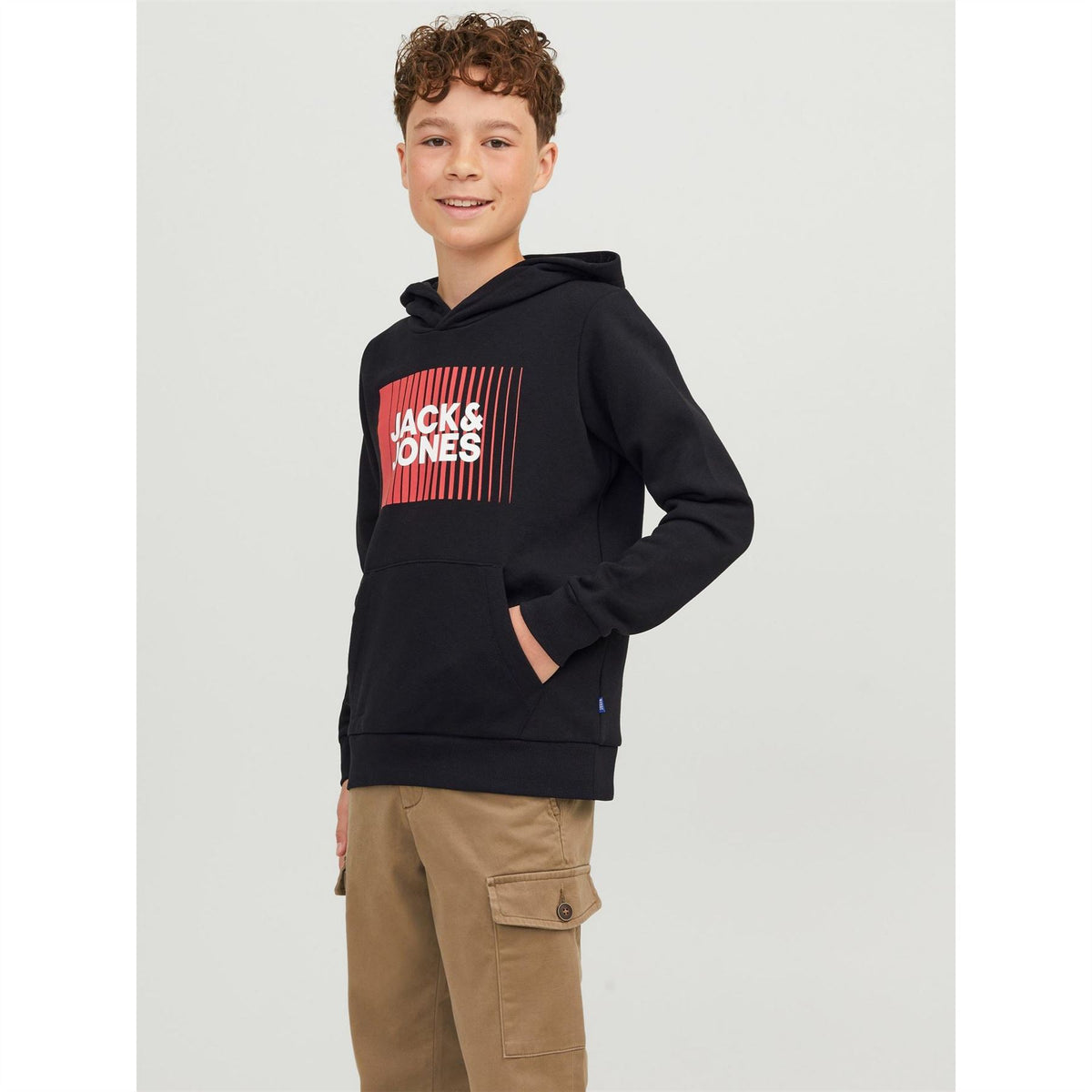 Jack and Jones Play Logo Print Hooded Sweatshirt