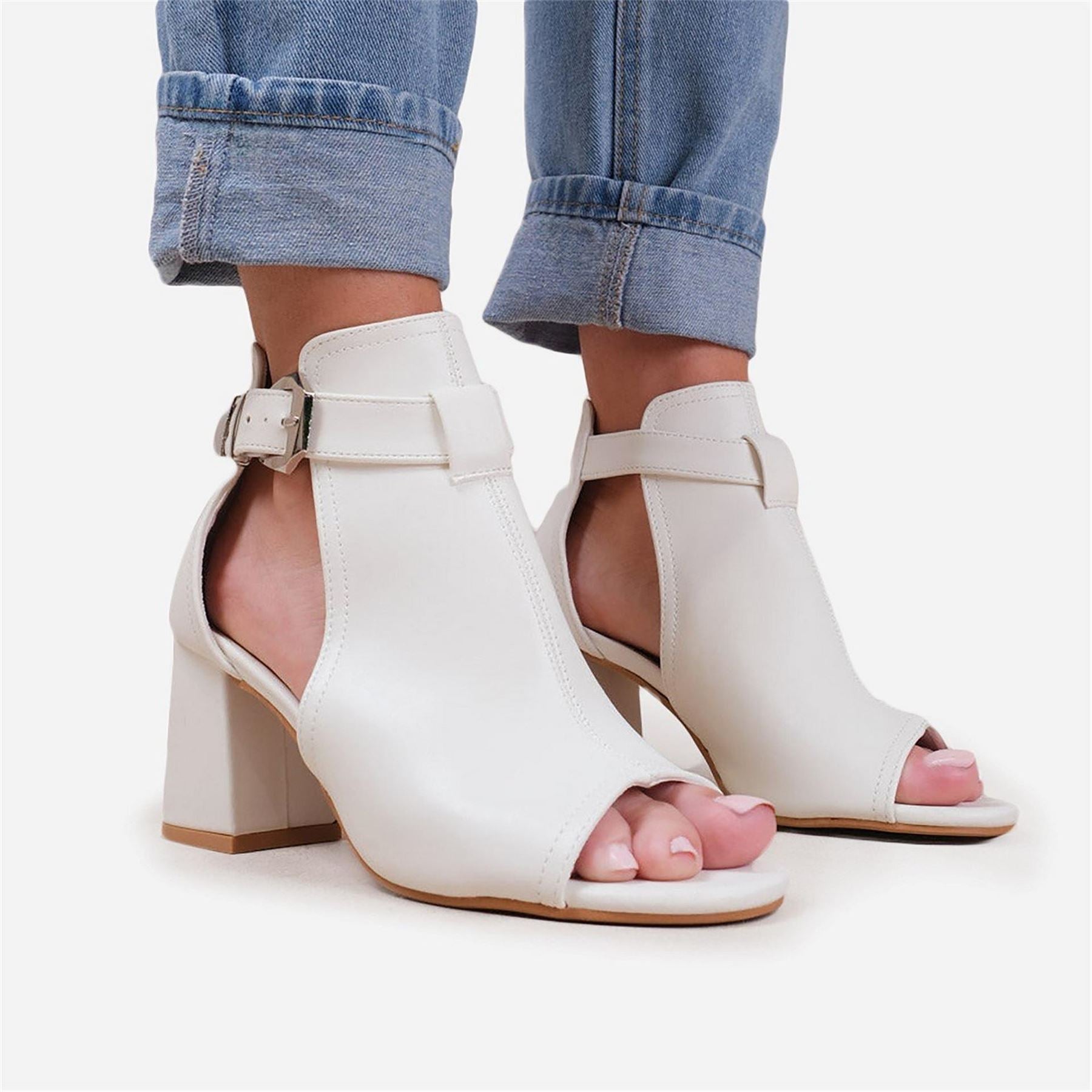 Wheres That From Ankle Peep Toe Block Heel Boots