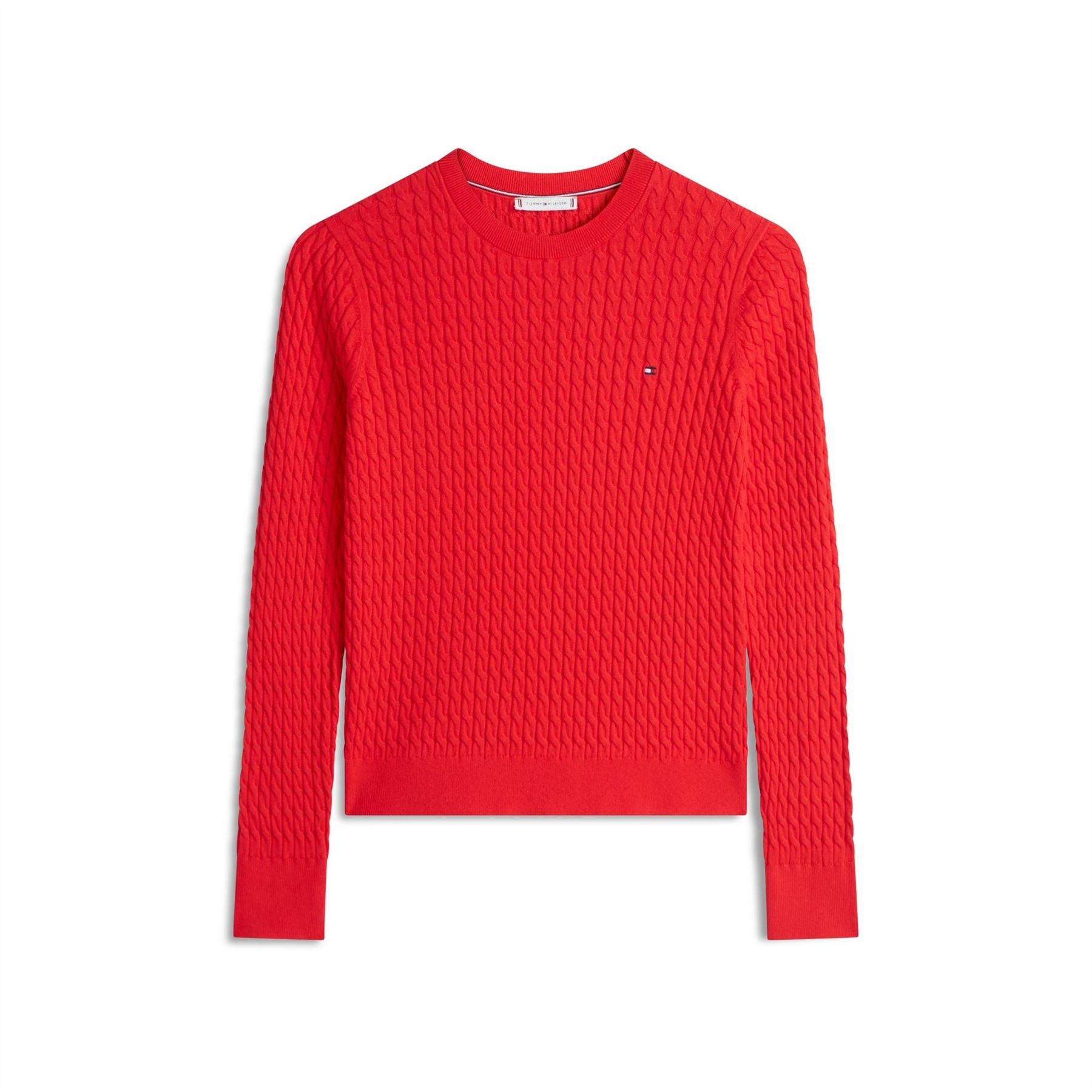 Tommy Hilfiger Cable Detail Crew Neck Long Sleeve Sweater