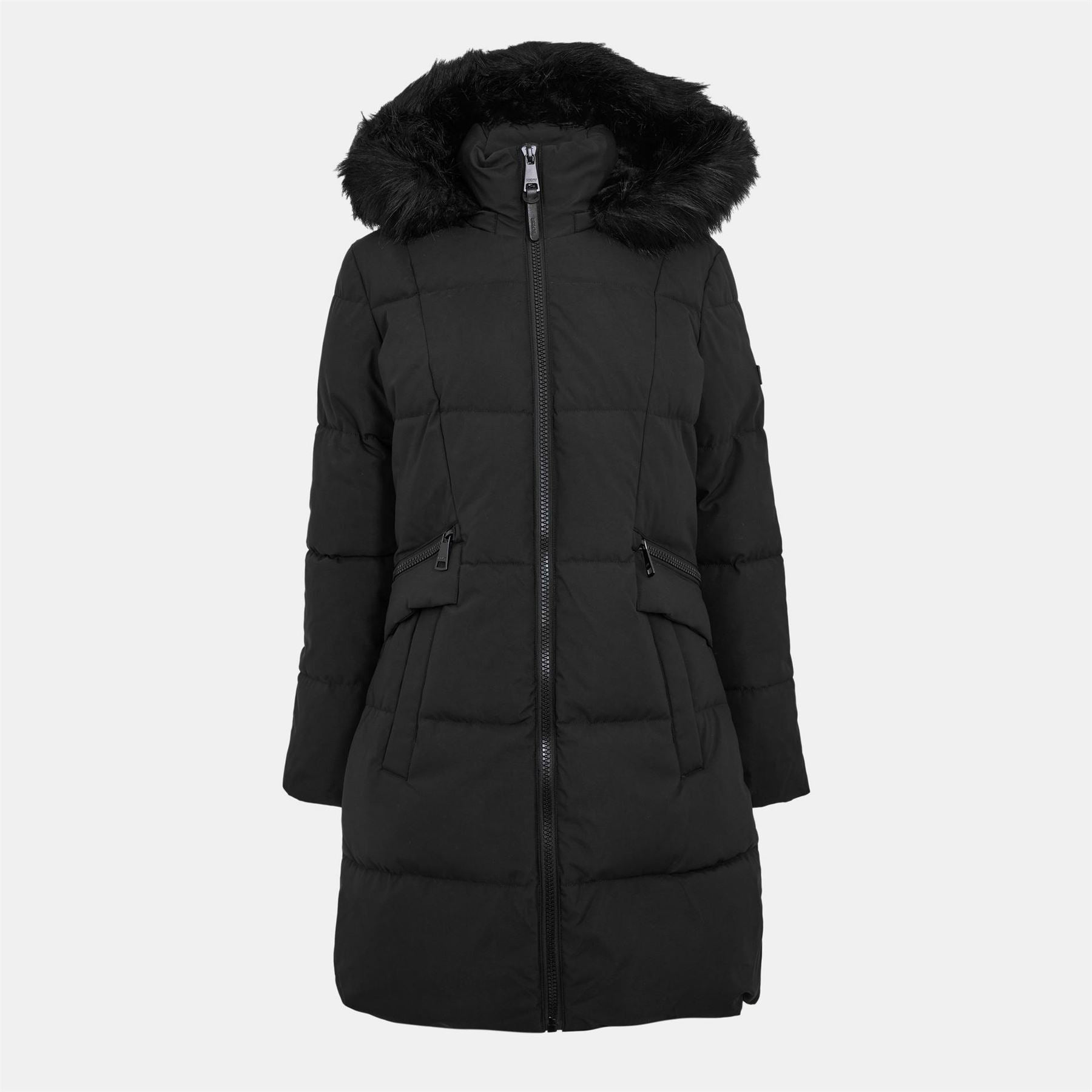 DKNY Medium Fur Hood Puffer Jacket