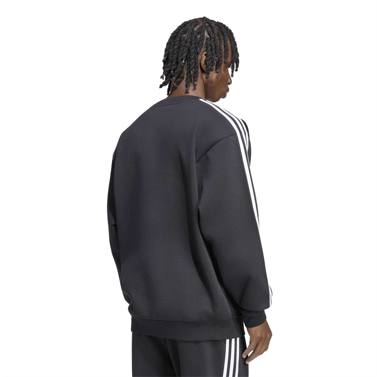 adidas Mens Essentials Crew 3 Stripes Pullover Sweatshirt