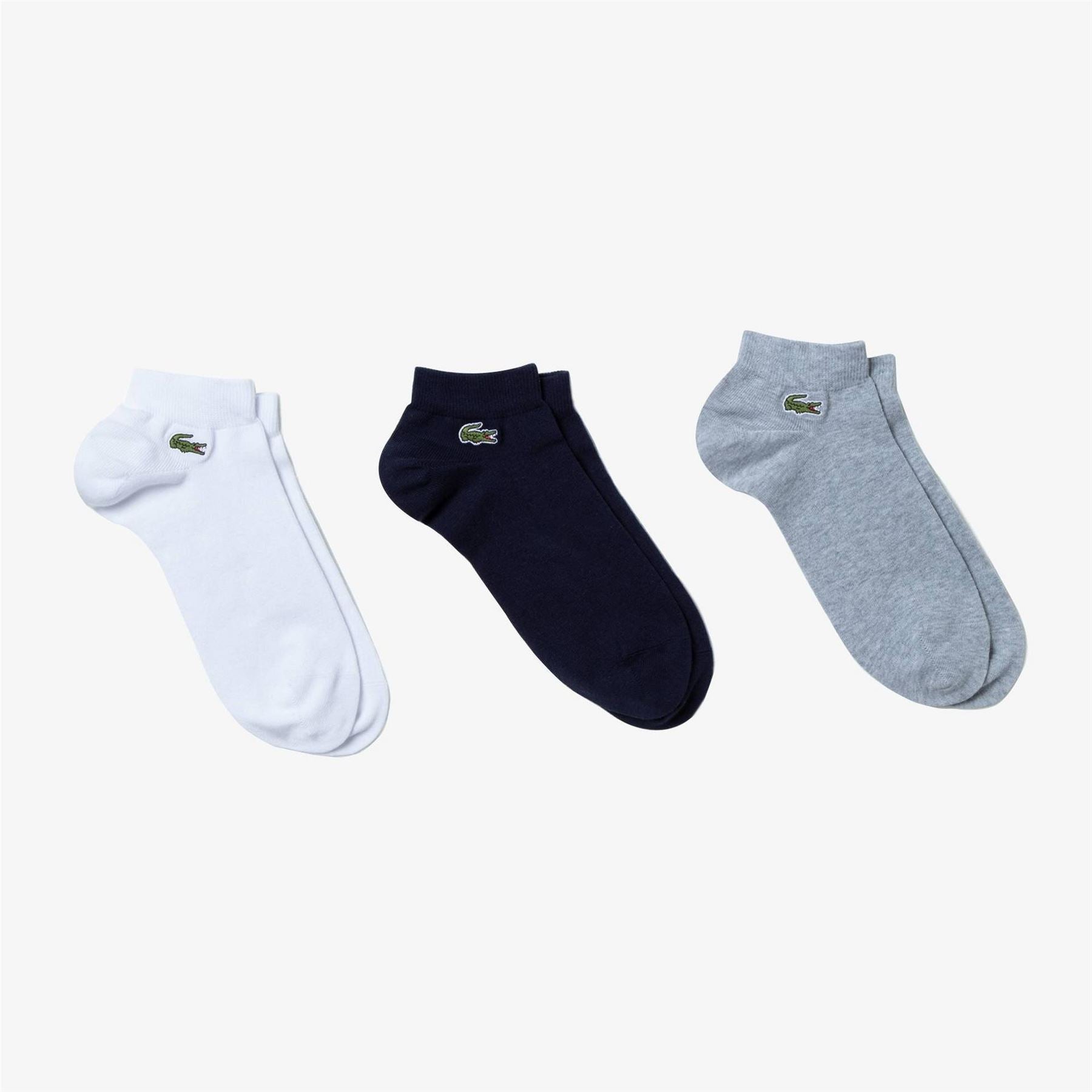 Lacoste Cotton 3 Pack Logo Trainer Socks