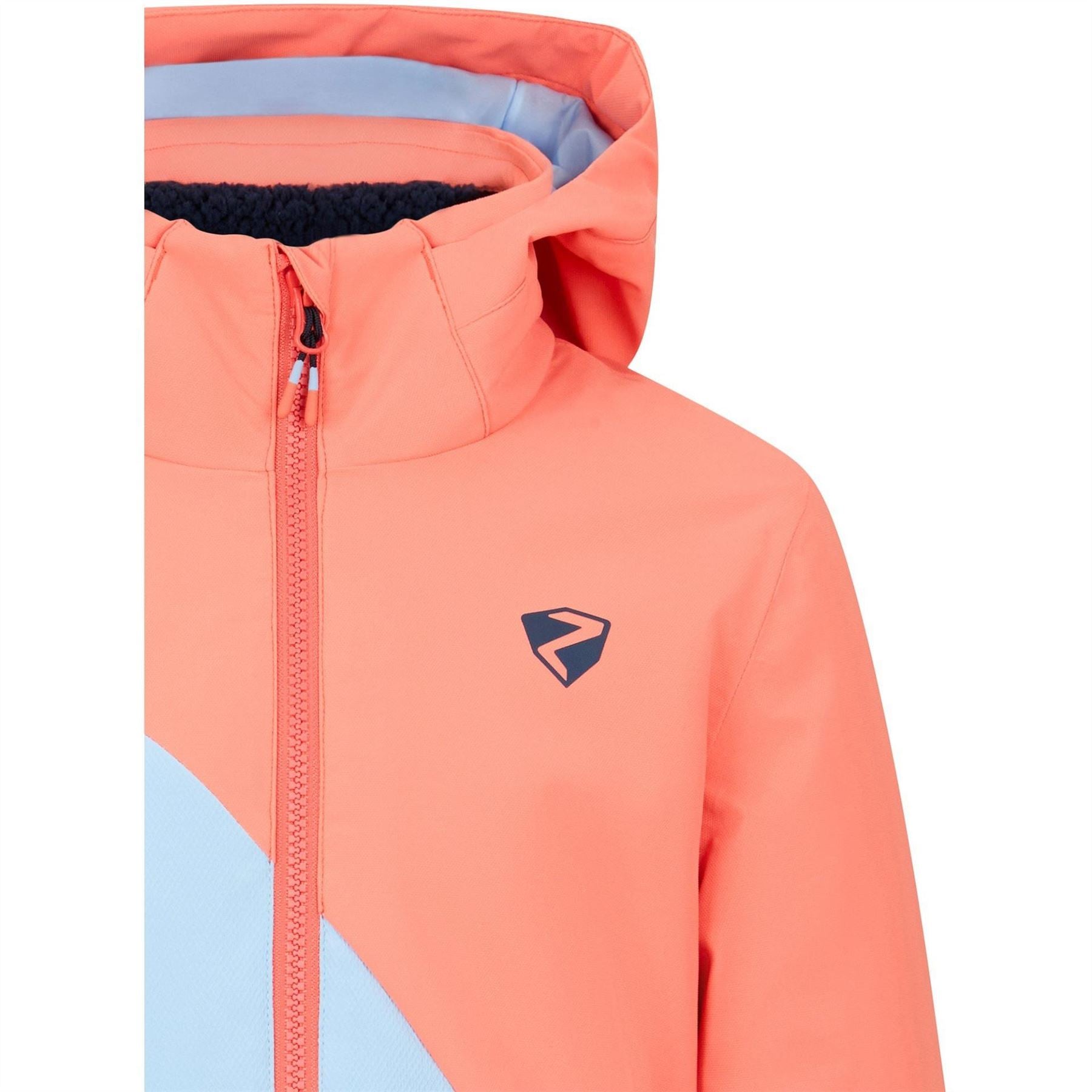 Ziener Avine Color Block Hooded Ski Jacket with Logo Badge