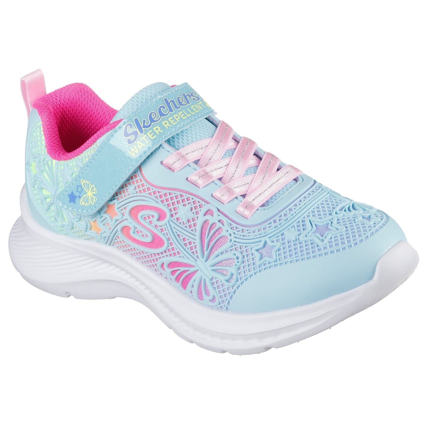Skechers Flower Theme Kpu Water Repellent Sn Runners Girls