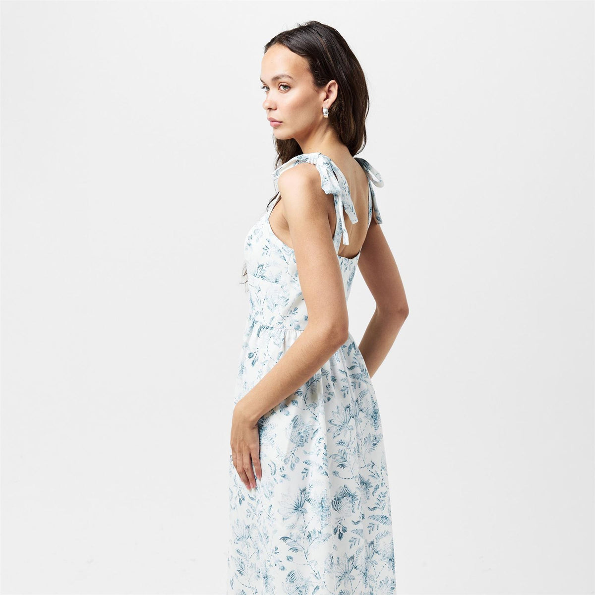 French Connection Serenity Square Neck Sleeveless Midi Dress