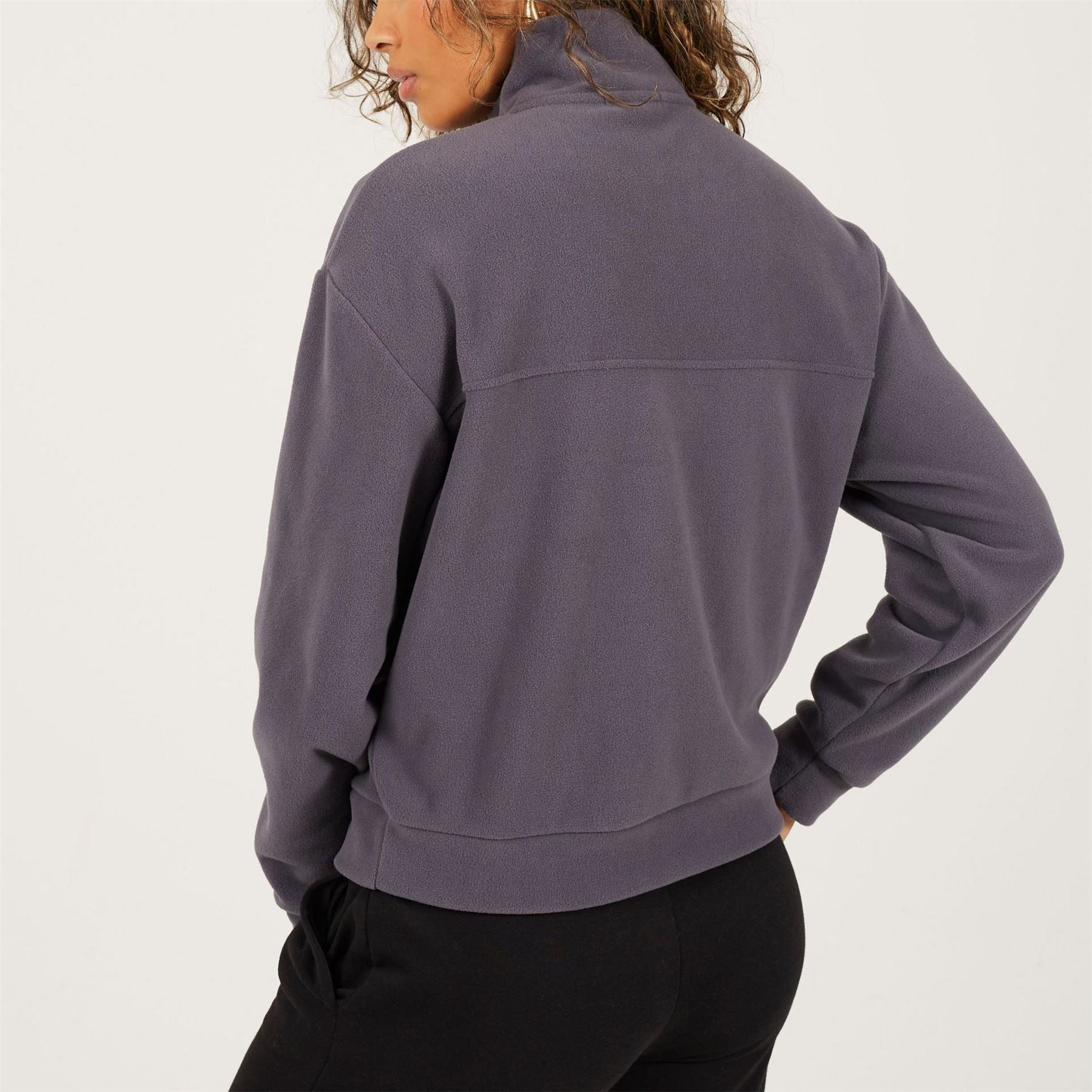 Brave Soul Womens Mid Zip High Neck Fleece Sweatshirt