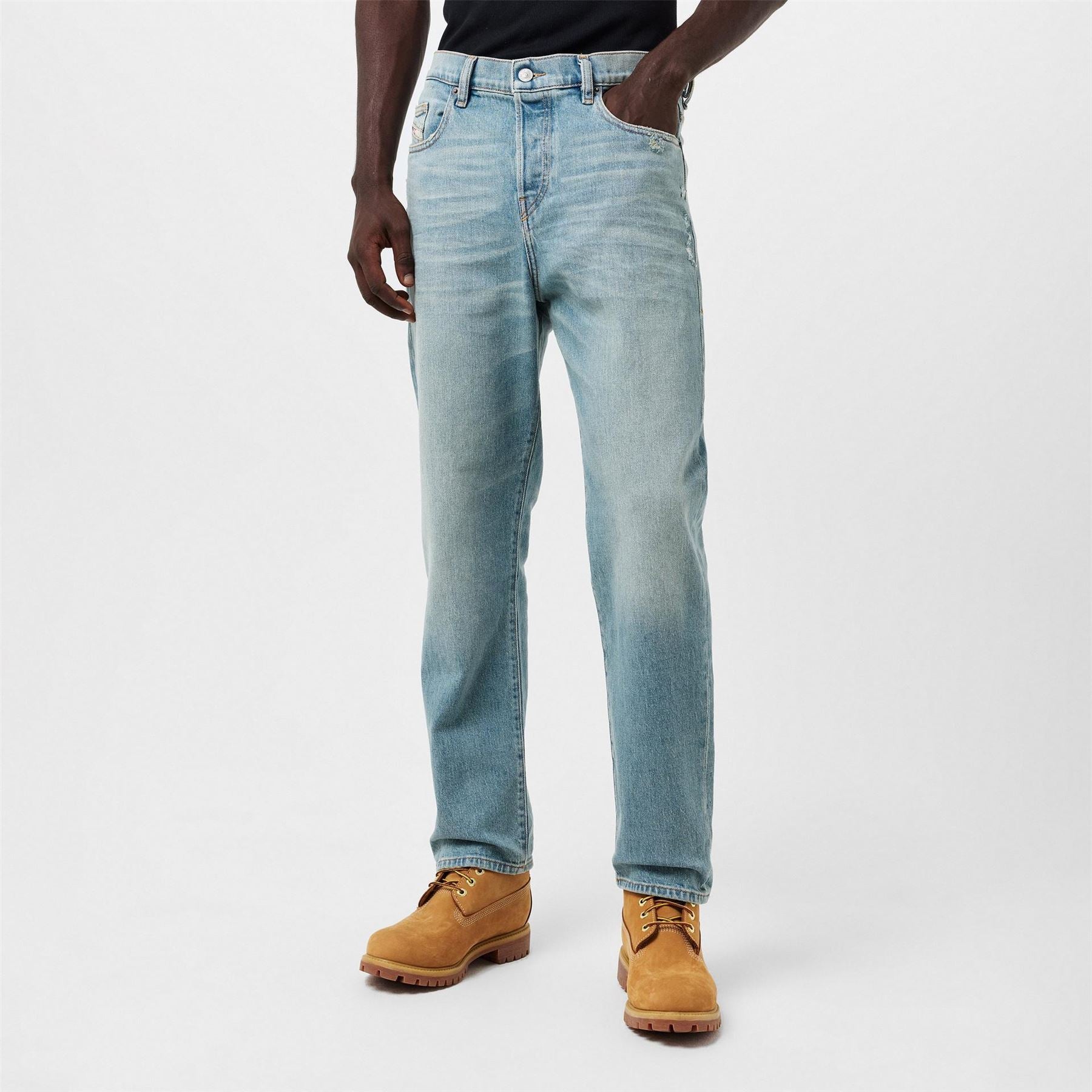 Diesel Vkr Ptln Five Pocket Straight Leg Jeans