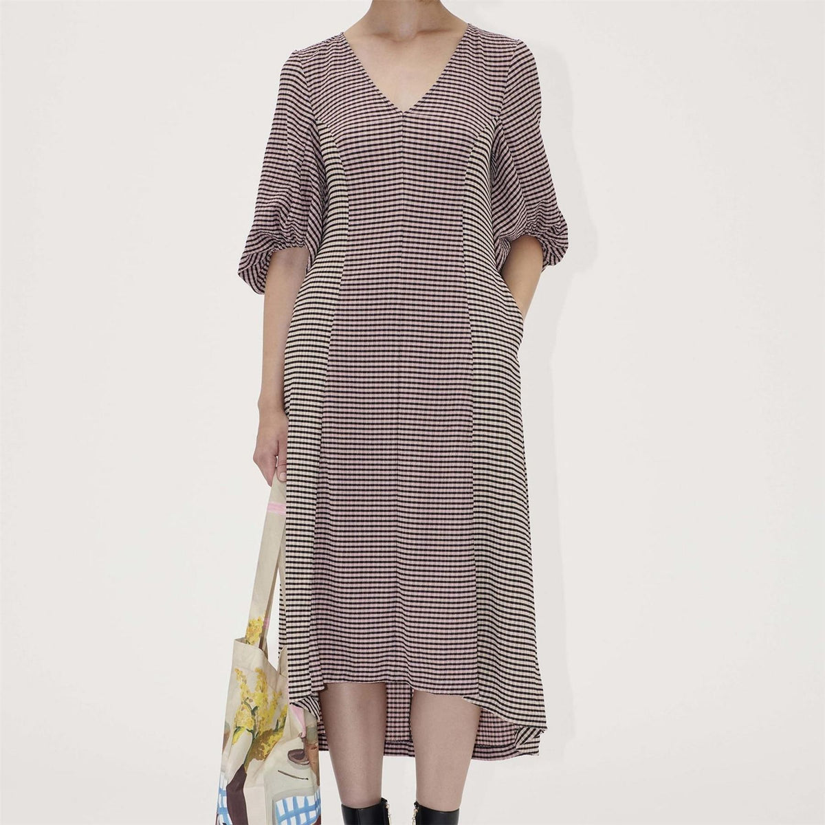 Stine Goya Quarter Sleeve Midi Dress