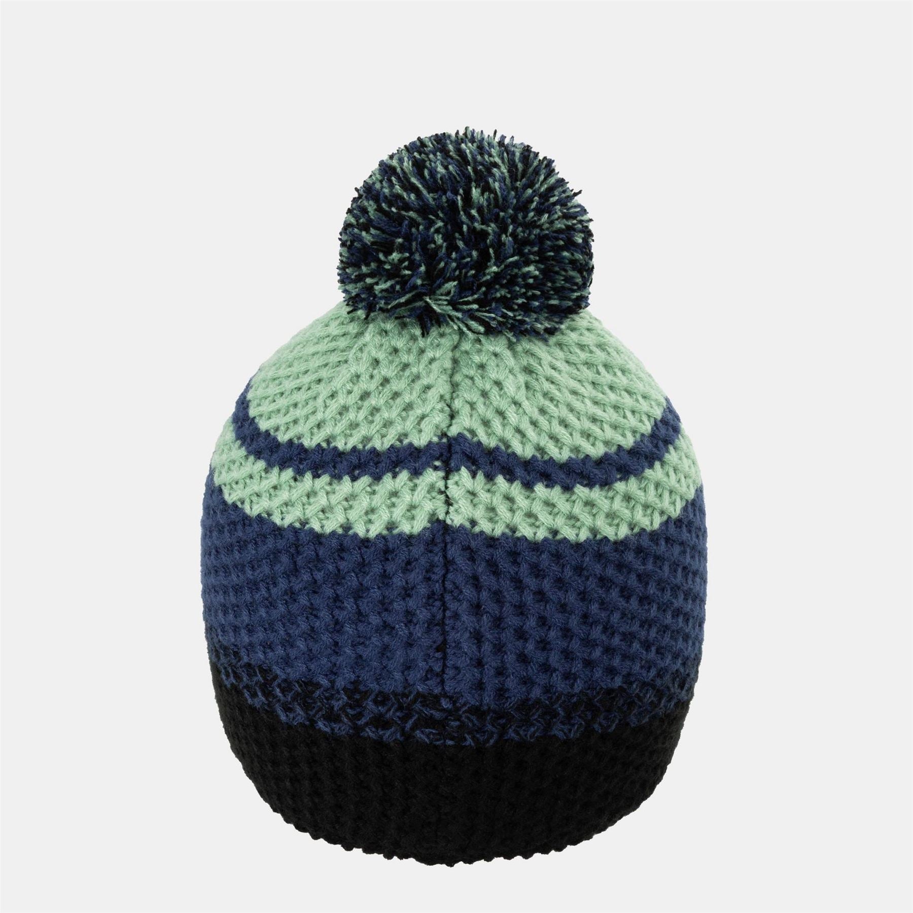 Campri Striped Pom Pom Acrylic Beanie