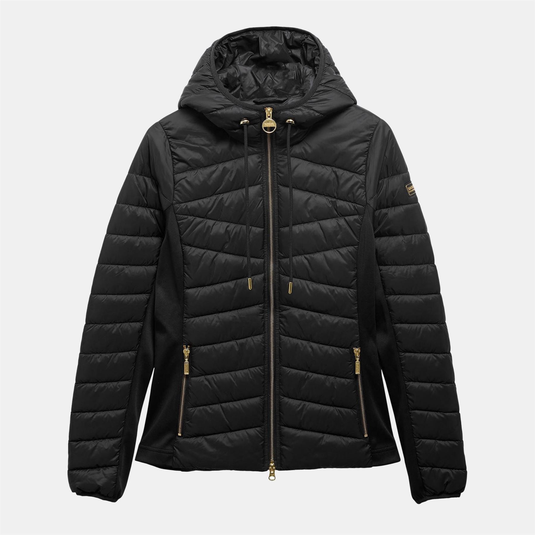 Barbour International Grid Lock Water Resistant Long Sleeve Short Puffer Jacket
