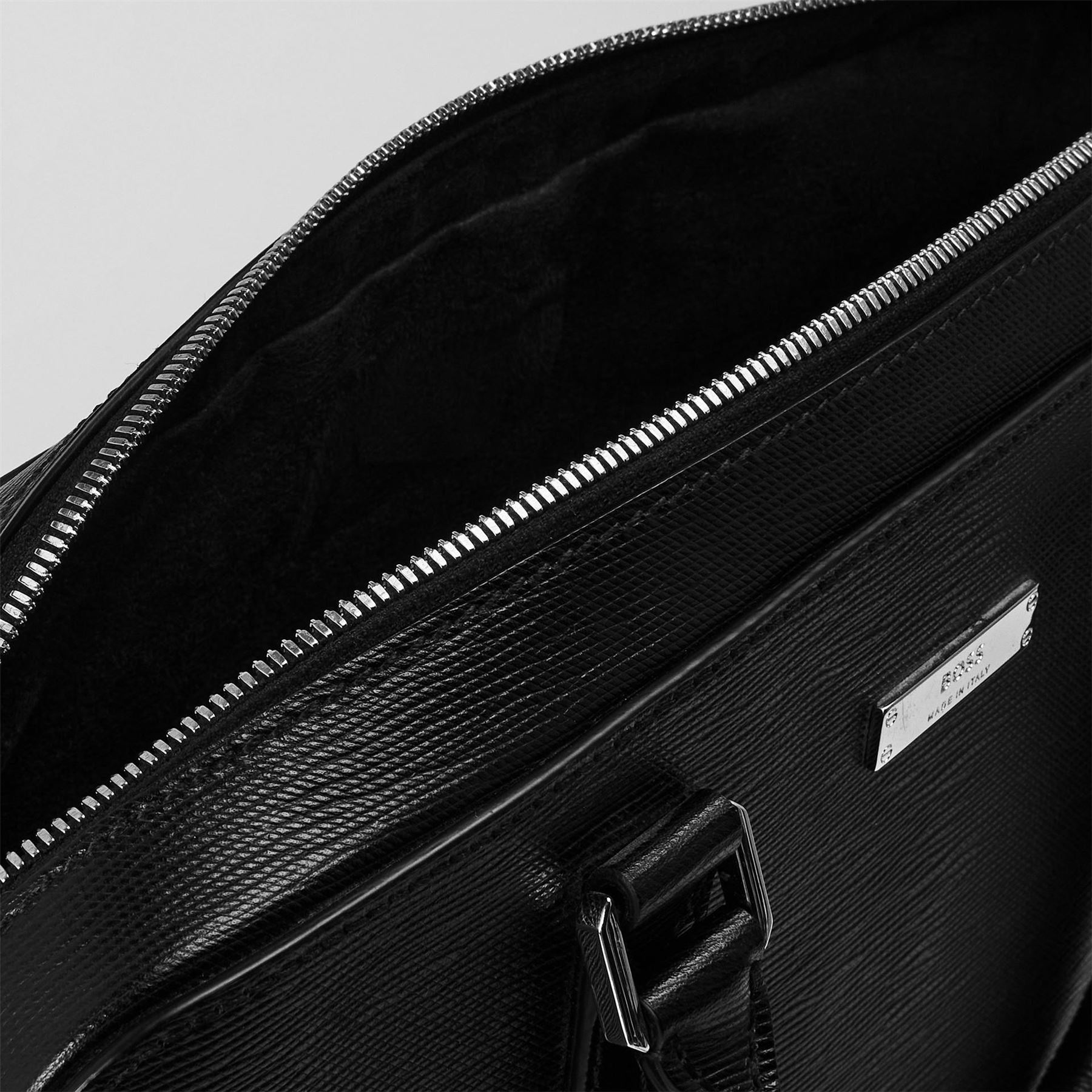 Boss Gallerya Textured Briefcase with Silver Tone Hardware