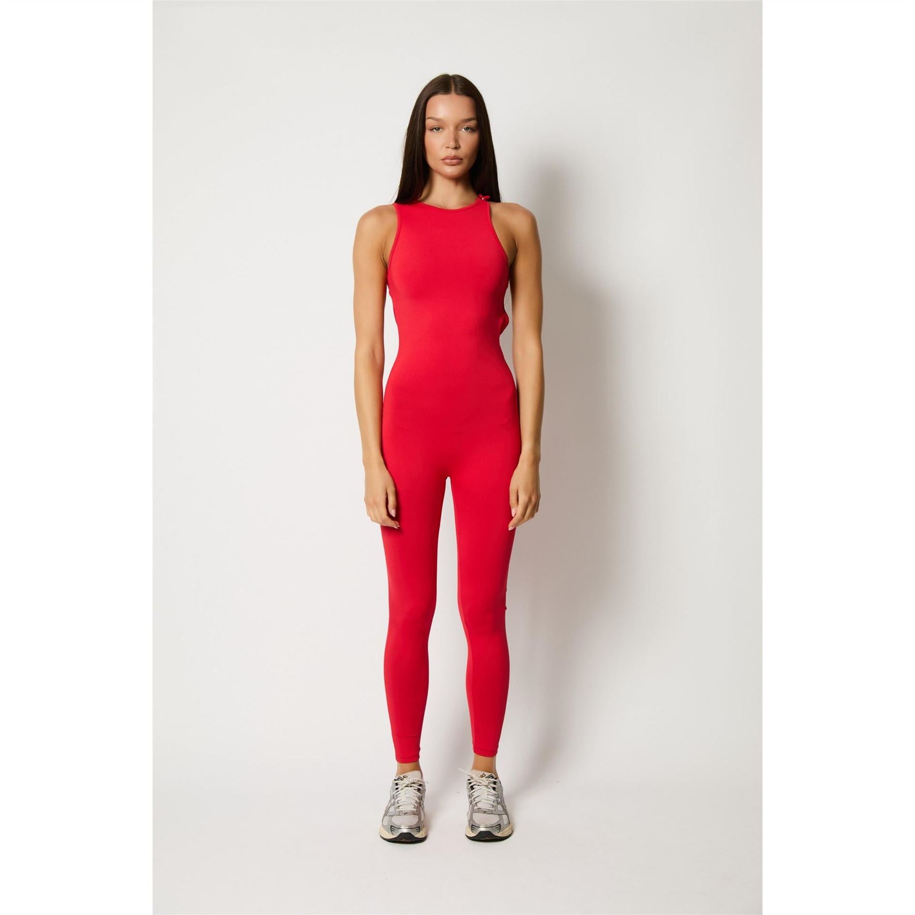 Honeyz High Neck Solid Patterned Sleeveless Jumpsuit