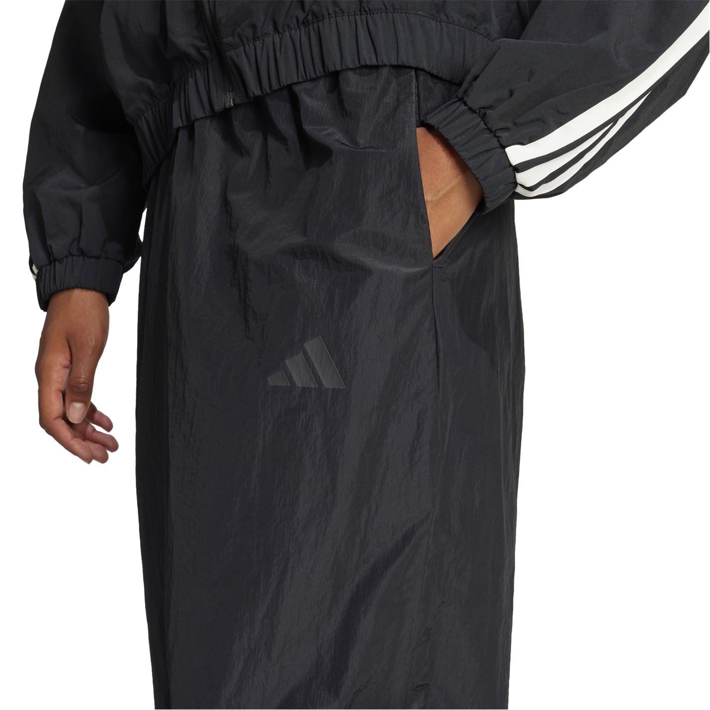 adidas Solid Patterned Wide Leg Track Pants