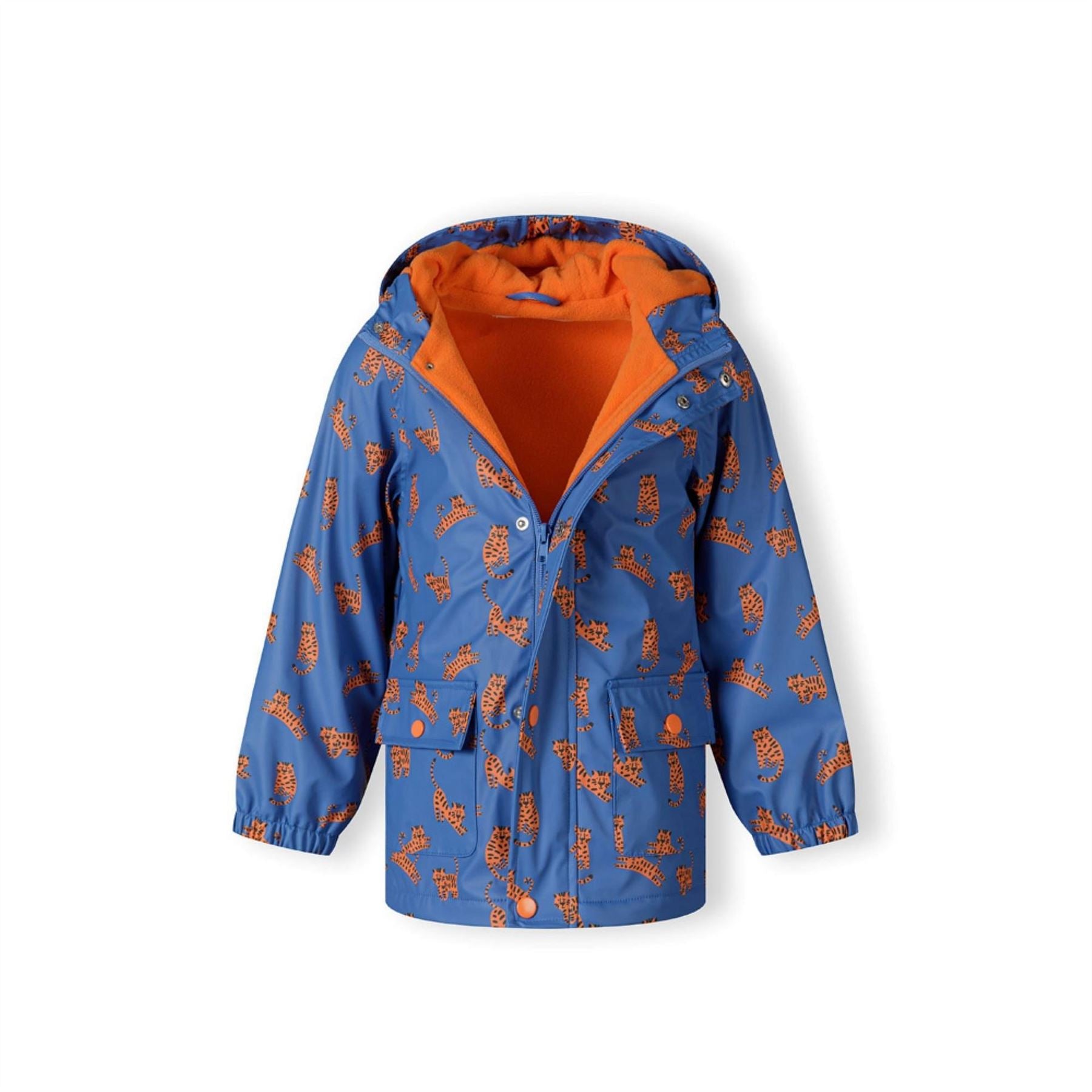 Minoti Boys Rain Jacket Printed Cobalt Blue