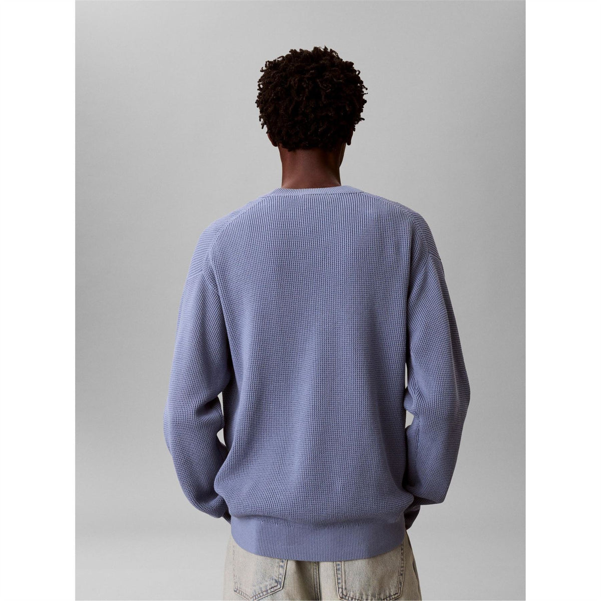 Calvin Klein Jeans Crew Neck Ribbed Collar Long Sleeve Sweater