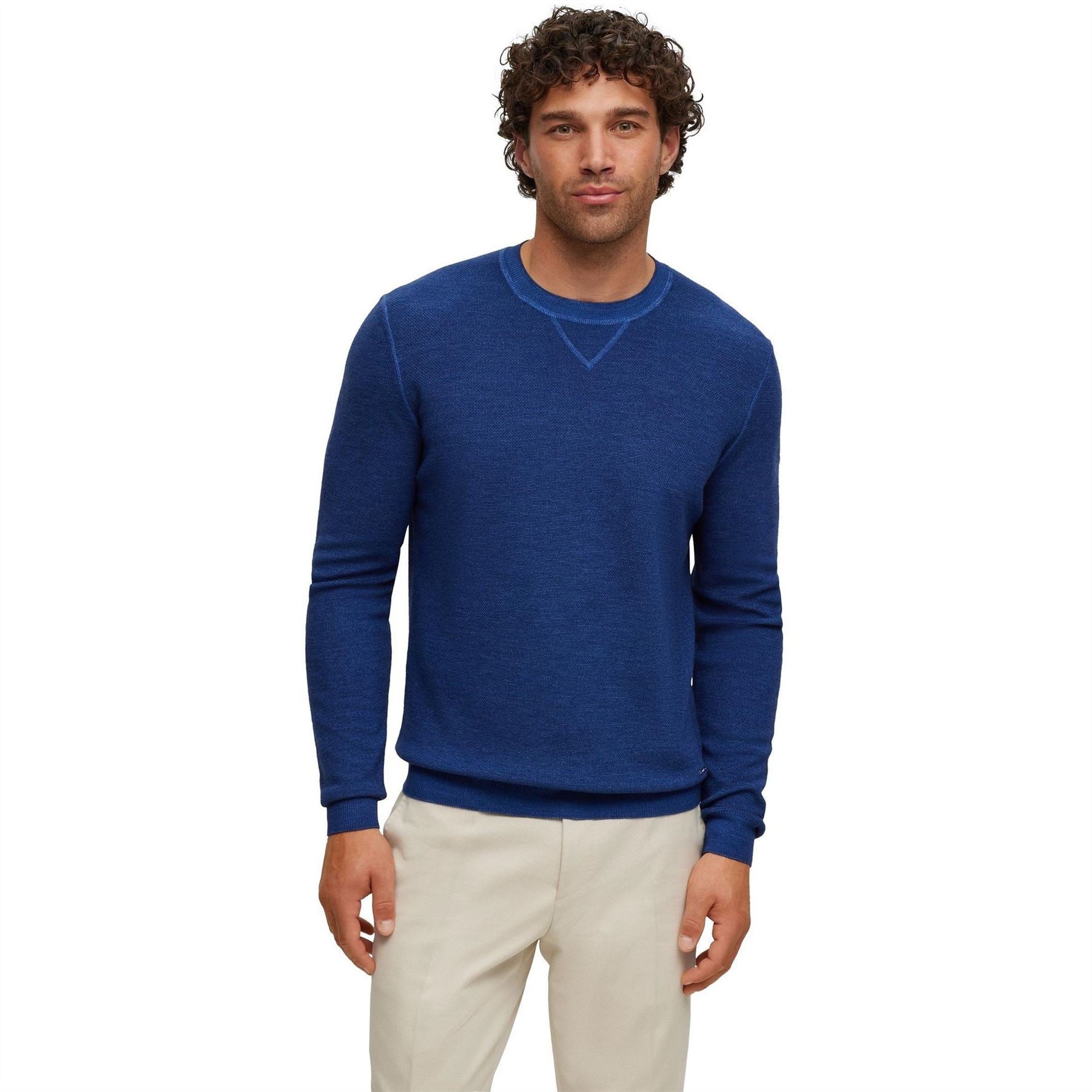 Boss Regular Fit Crew Neck Long Sleeve Sweater