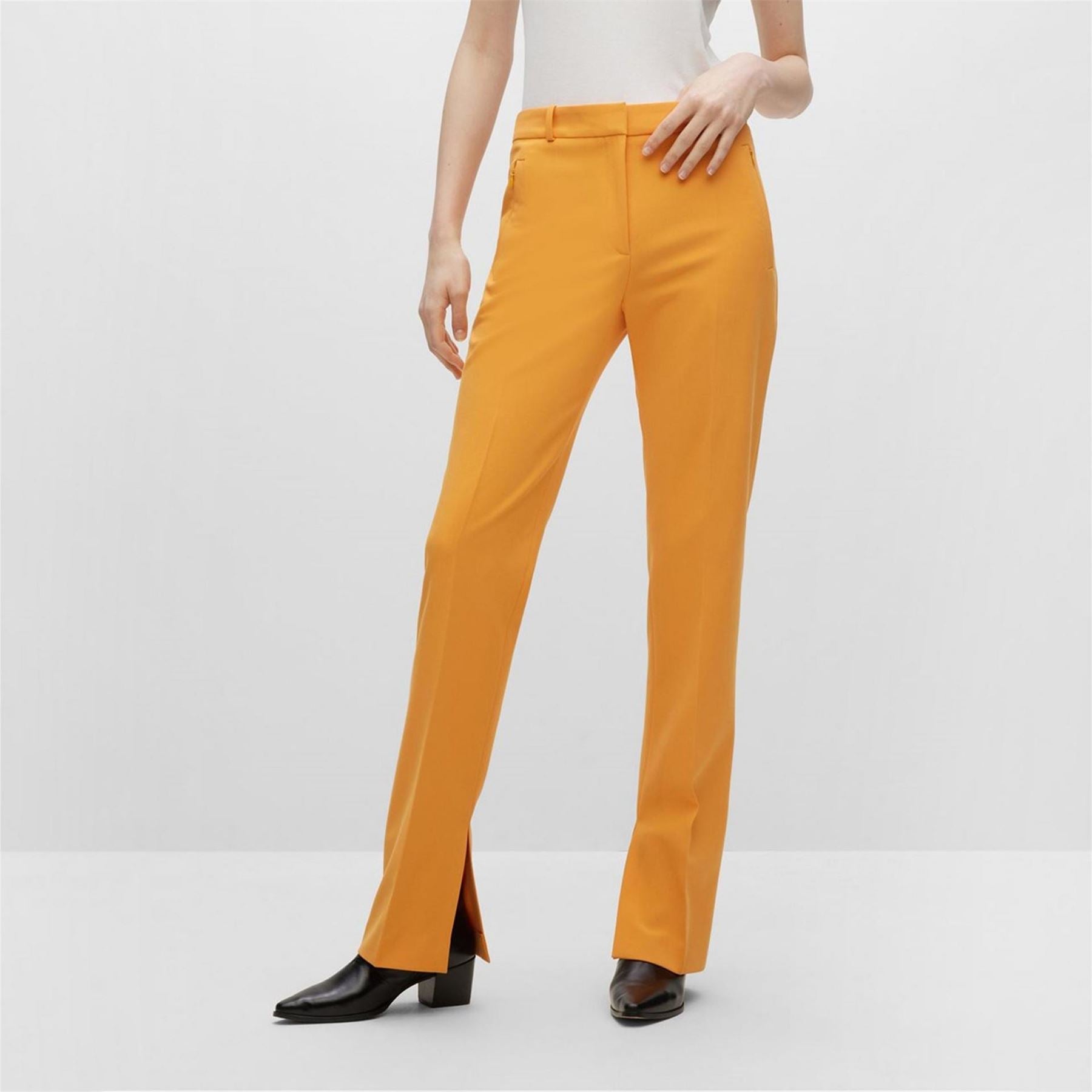 Hugo Hinovi Solid Patterned Straight Trousers