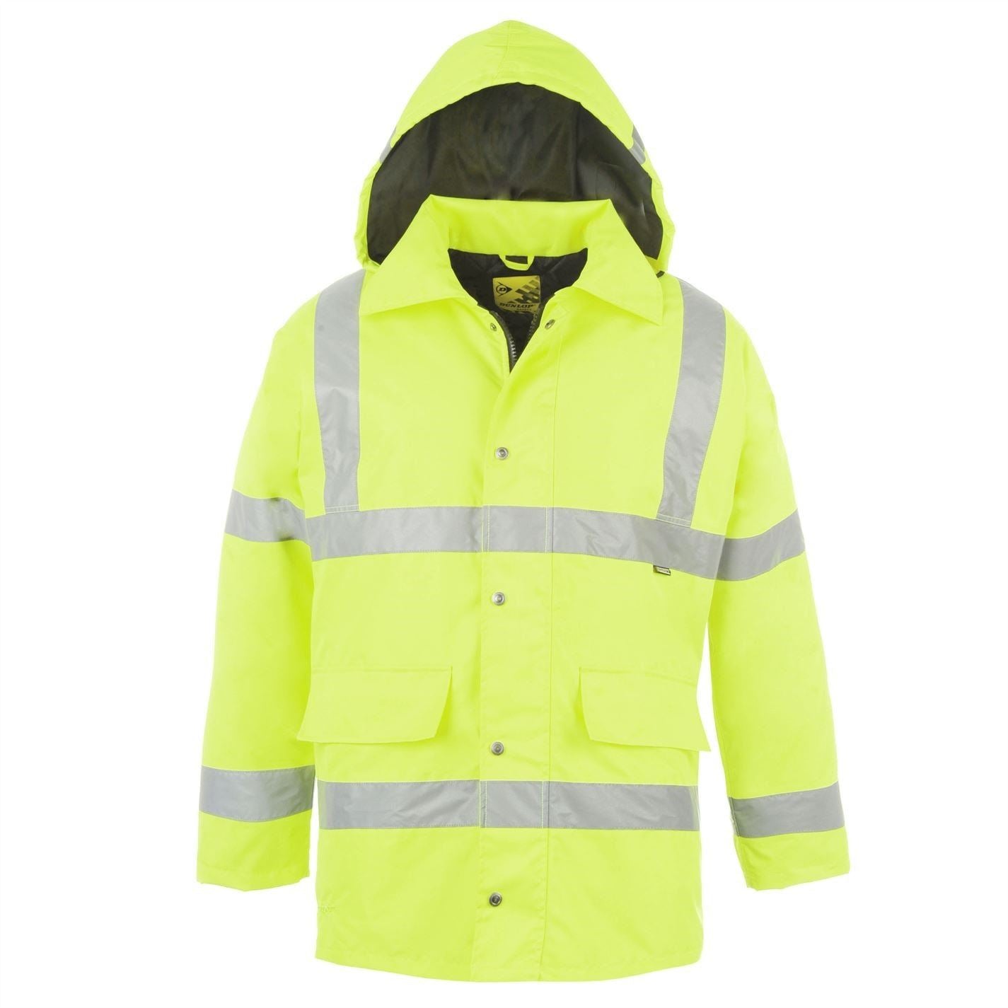 Dunlop Waterproof Wind Resistant Reflective Long Sleeve Hi Vis Jacket