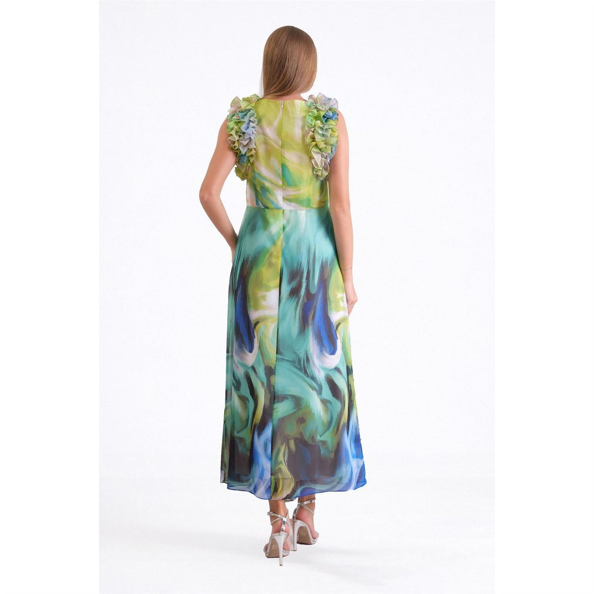 Ella Boo Abstract print Frill Dress