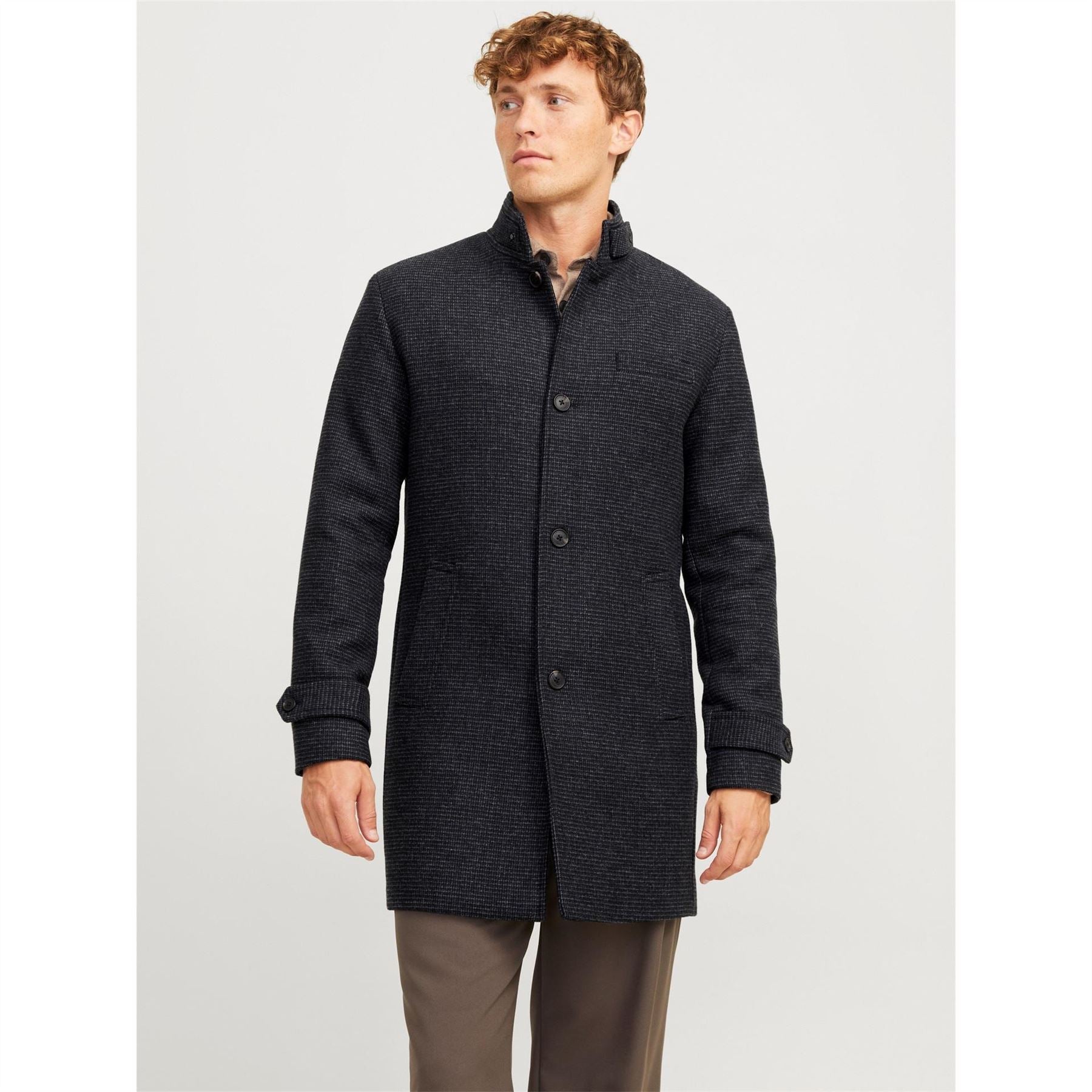 Jack and Jones Melton Solid Patterned Over Coat