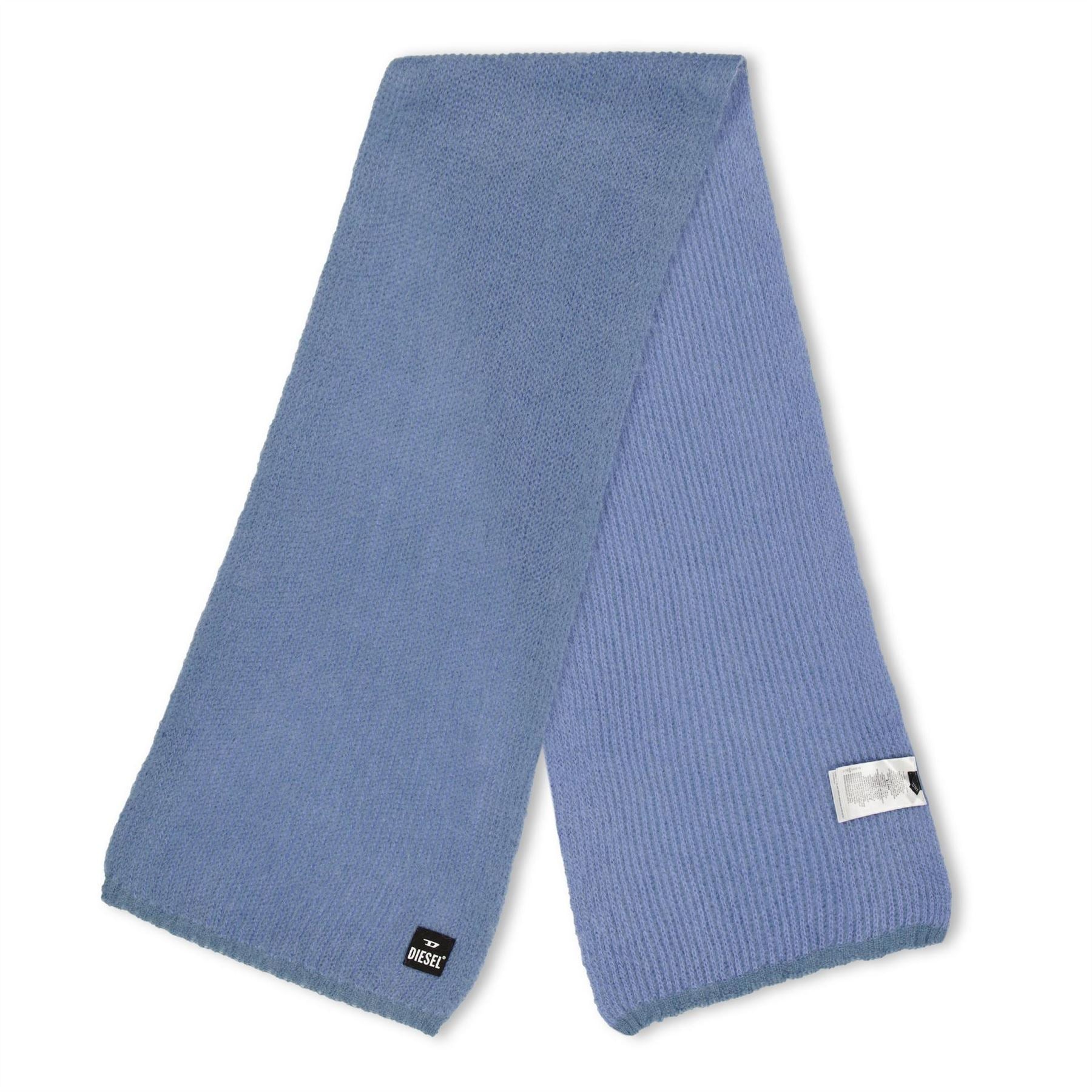 Diesel Ribbed Knit Scarf with Patch