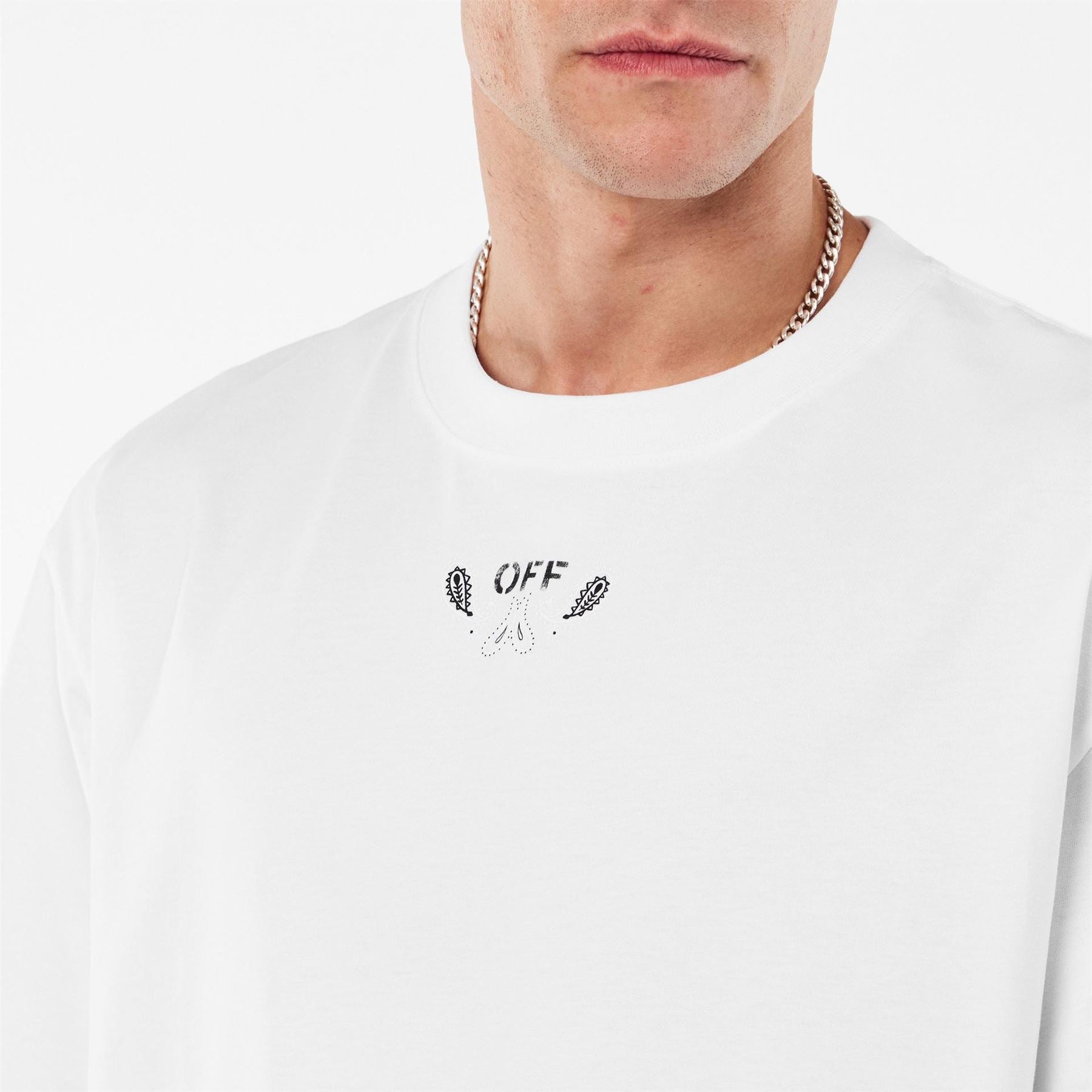 Off White Bandana Crew Neck Short Sleeve T-Shirt
