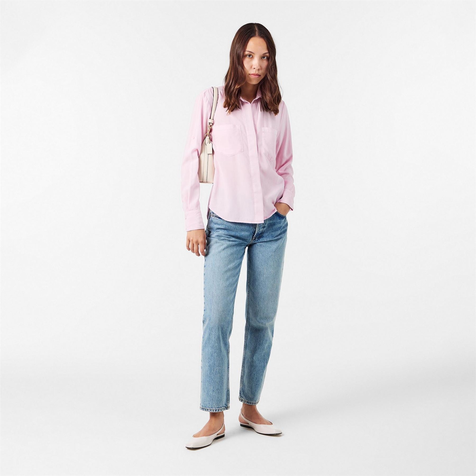 Bella Dahl Back Slit Relaxed Fit Three Quarter Sleeve Shirt