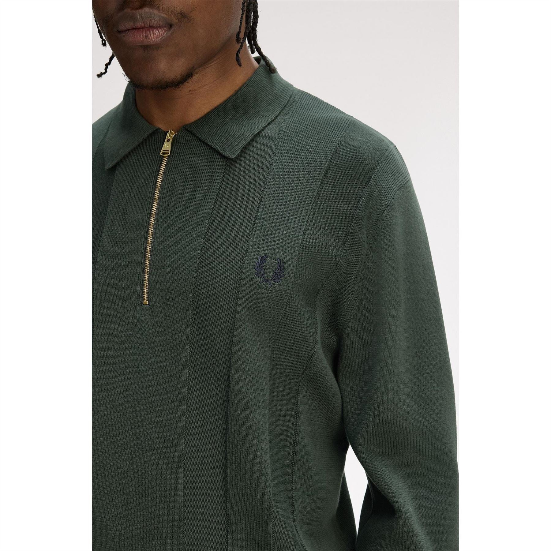 Fred Perry Lsknit Zipped Crew Neck Jumper
