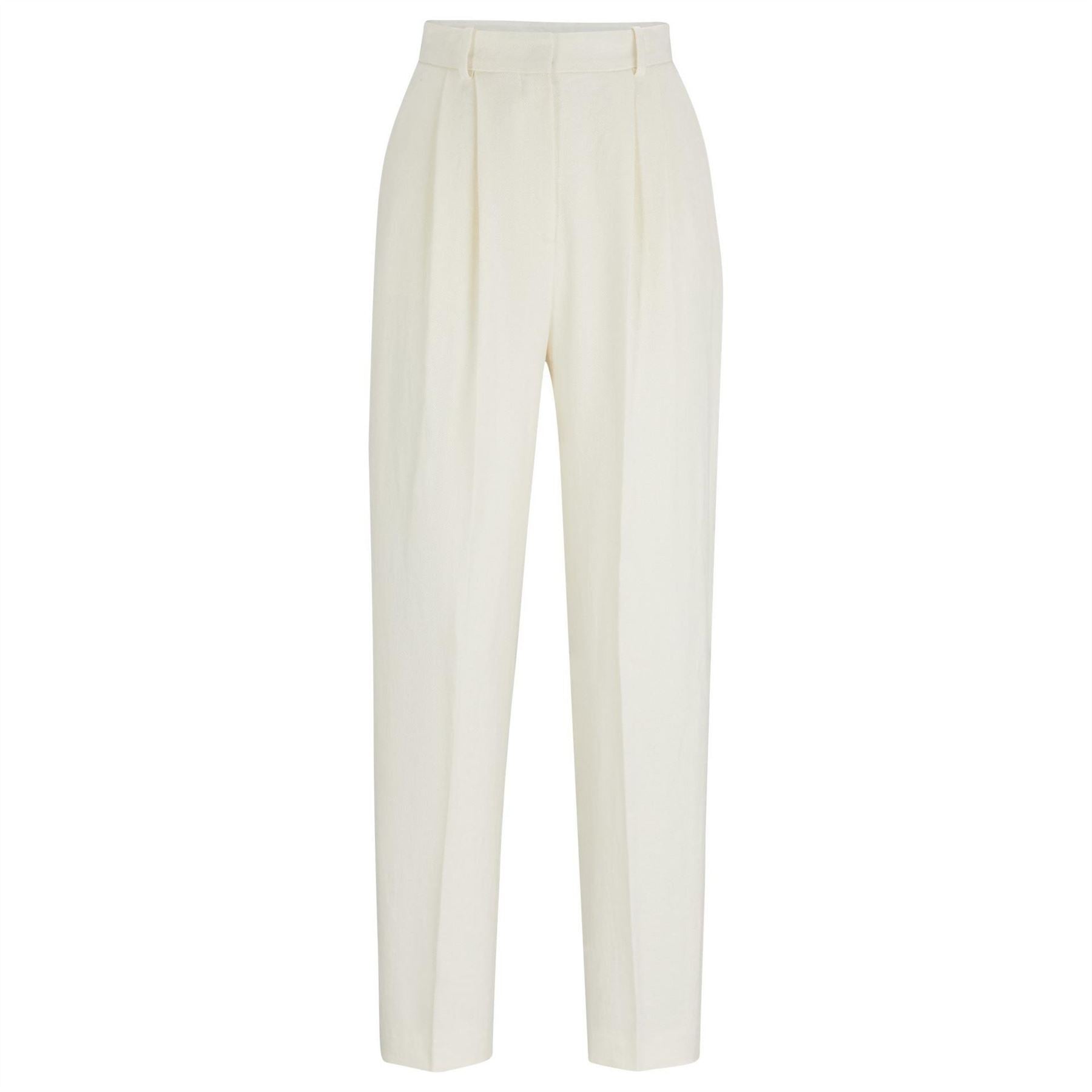 Boss Solid Patterned Straight Leg Trousers