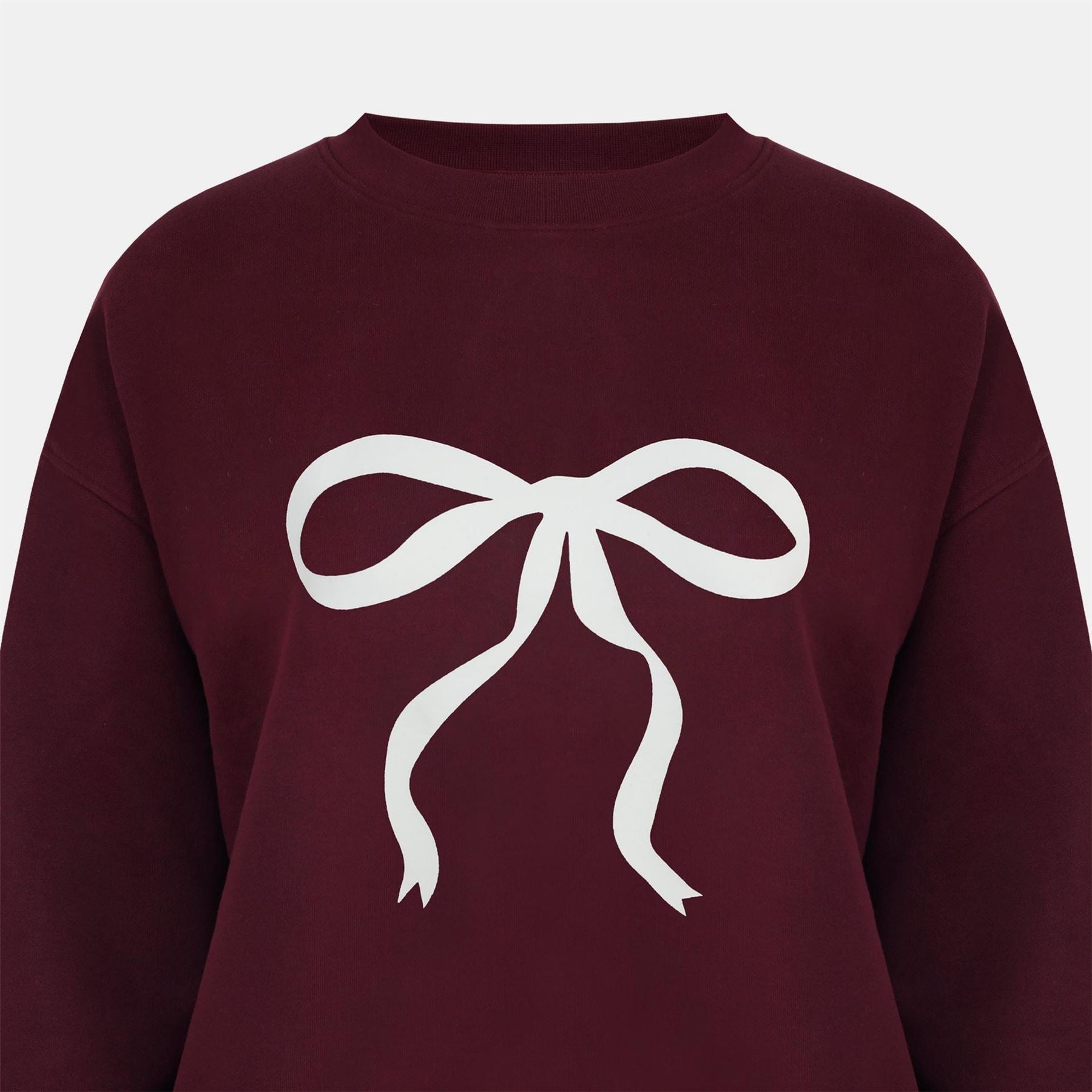 Miso Graphic Crew Neck Ribbed Collar Long Sleeve Sweatshirt
