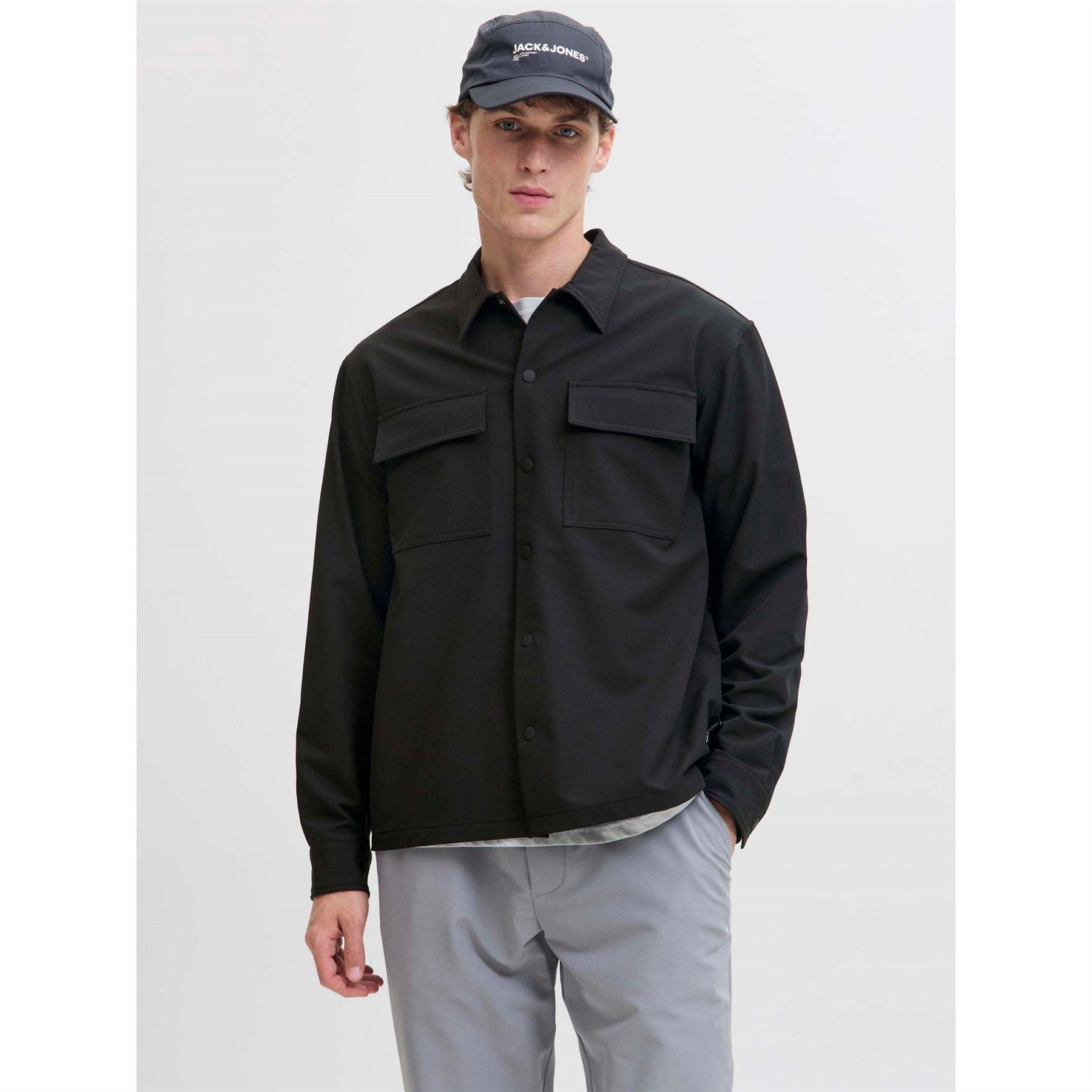 Jack and Jones Commute Regular Fit Collared Neck Long Sleeve Shirt