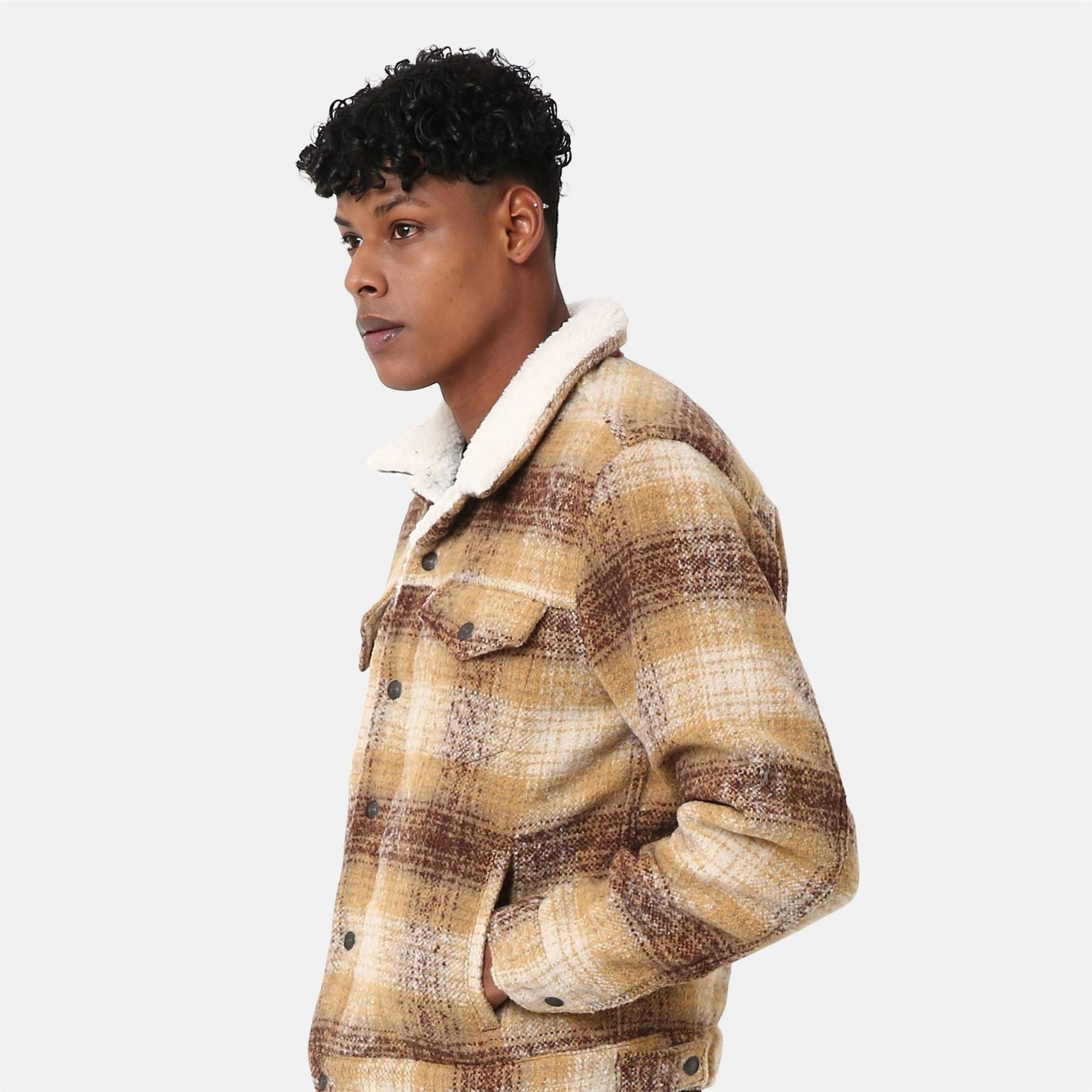Levis Plaid Sherpa Overshirt Regular Jacket