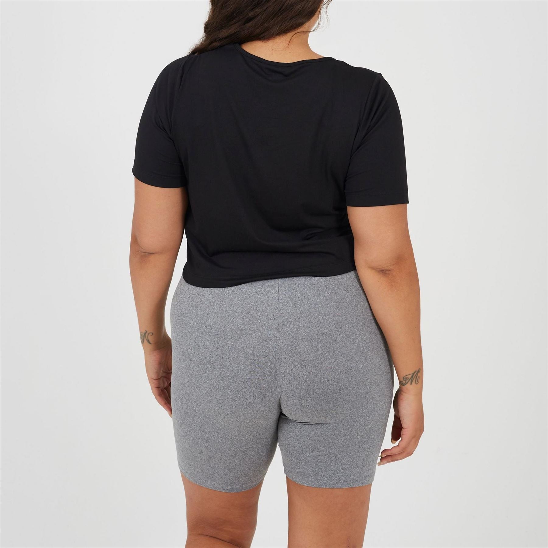 Brave Soul Womens Plus Size Cropped Round Neck T-Shirt