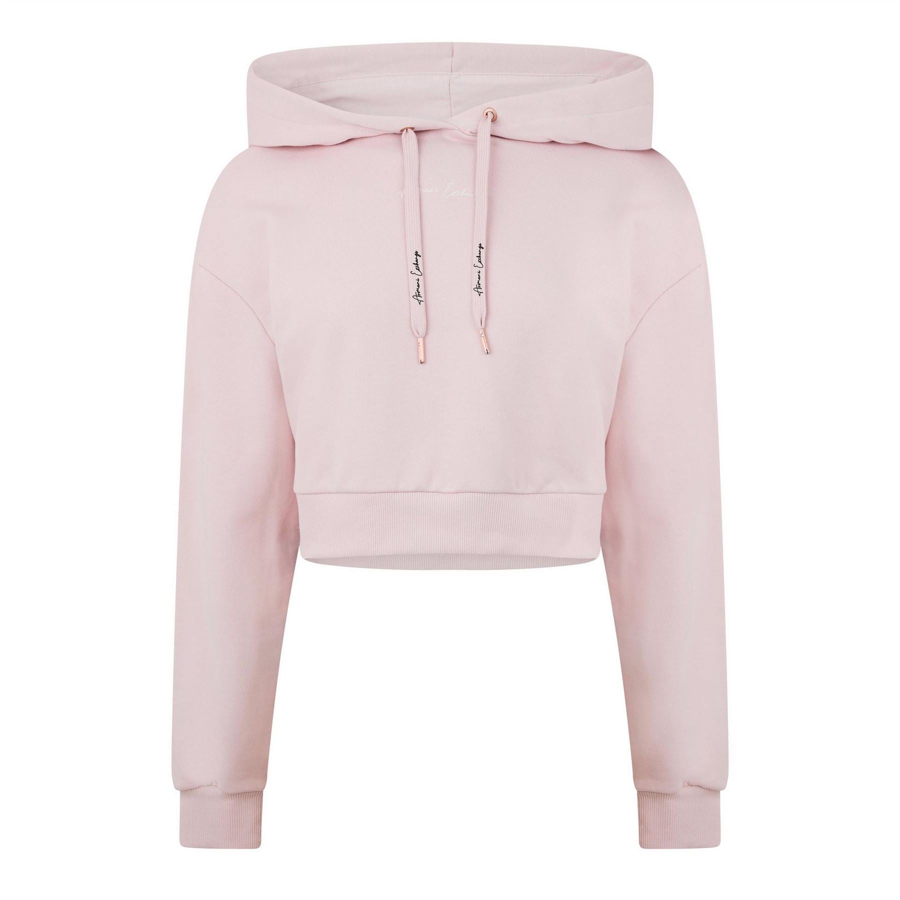 Armani Exchange Cropped Relaxed Fit Fleece Sweatshirt