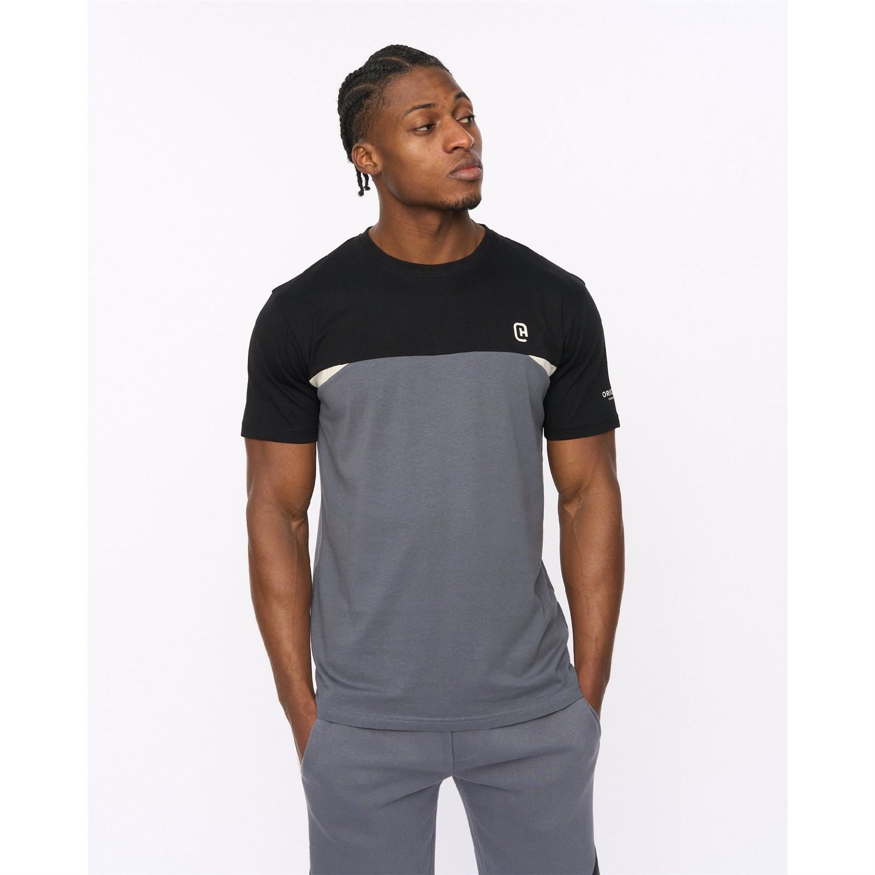 Crosshatch Castlebay Bold Logo Crew Neck Short Sleeve T-Shirt