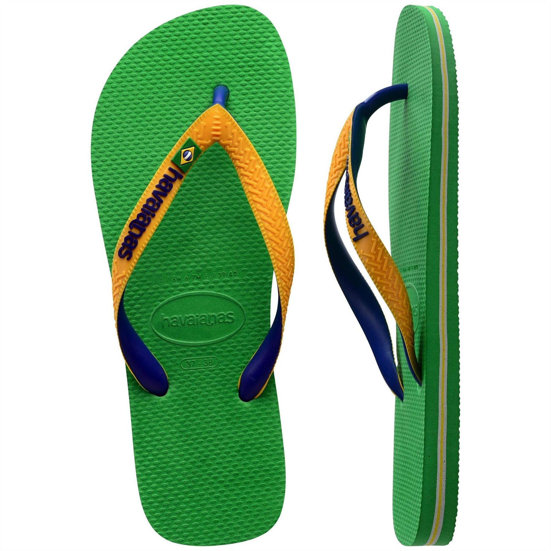 Havaianas Hav. Brasil Mix Leaf Green Marine B Flip Flops Womens
