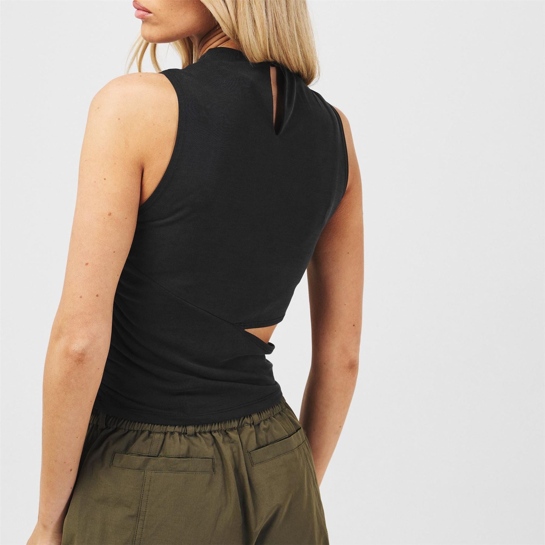 Jack Wills High Neck Side Slash Tank Top