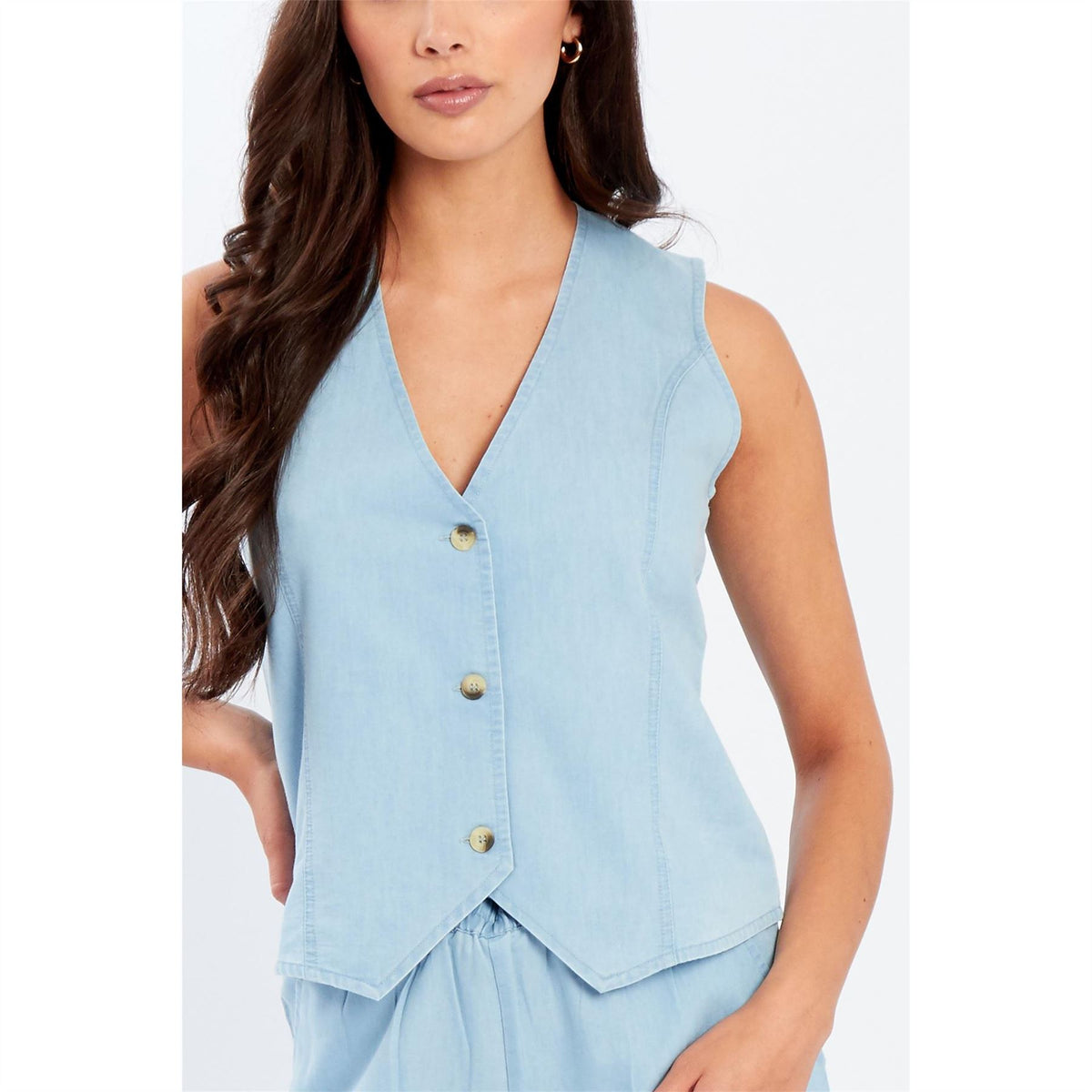 Be You Womens Shiny Skinny Fit Waistcoat