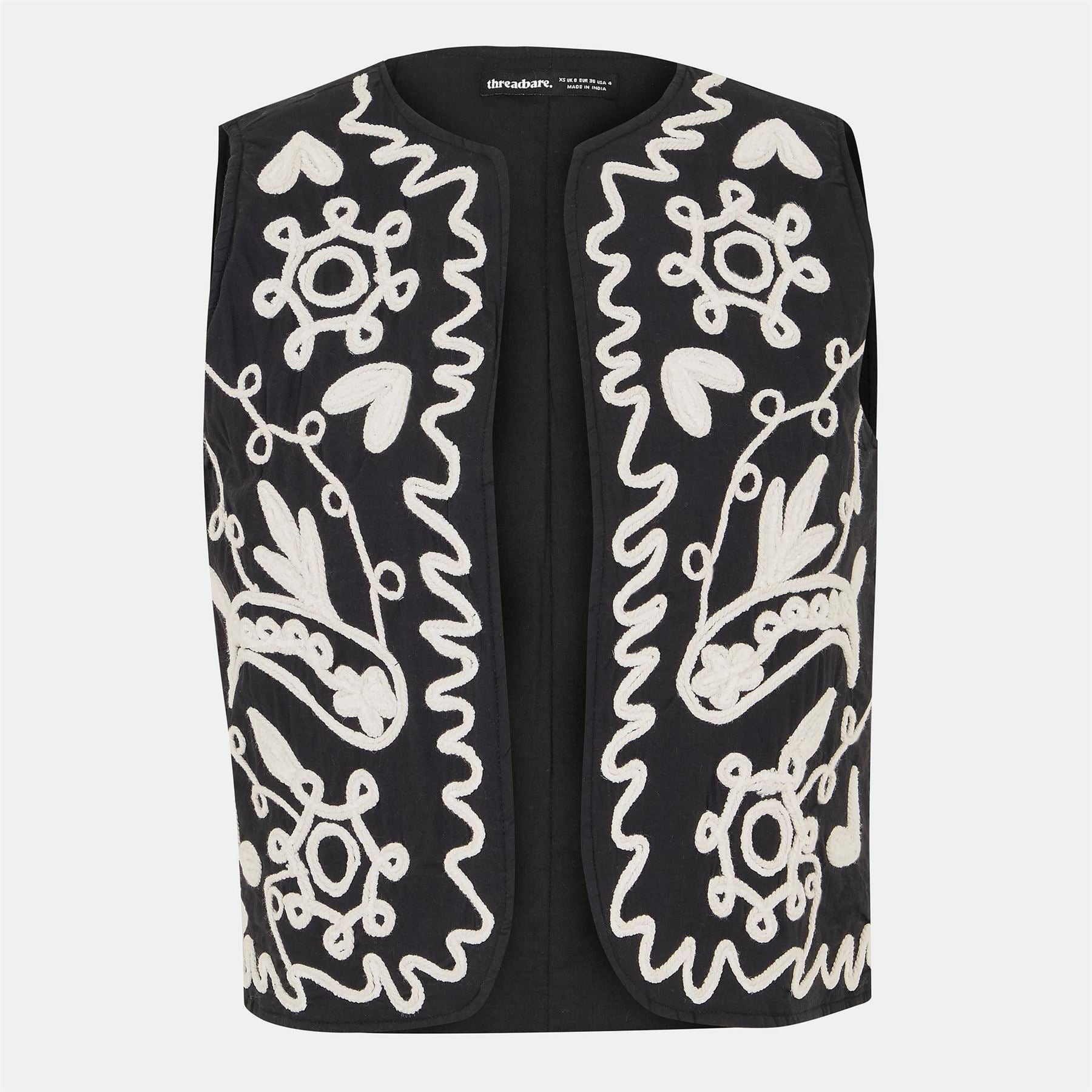 Threadbare Tulsi Regular Fit Jewel Neck Gilet