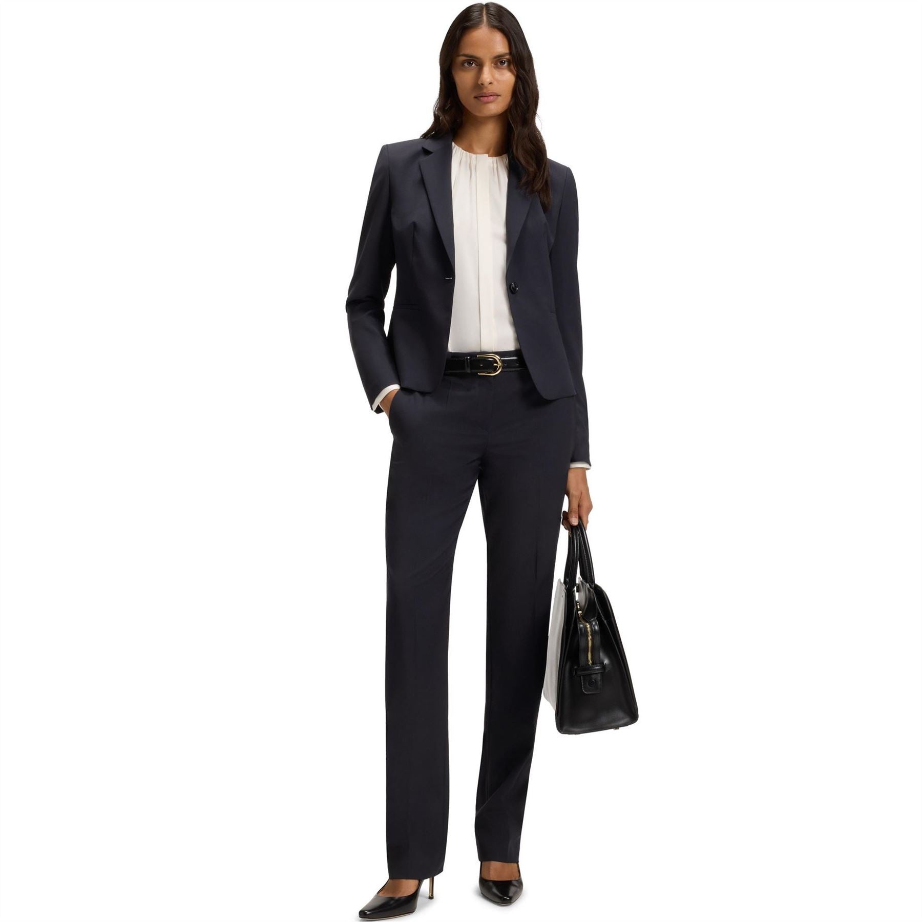 Boss Tameah Solid Patterned Slim Cut Trousers