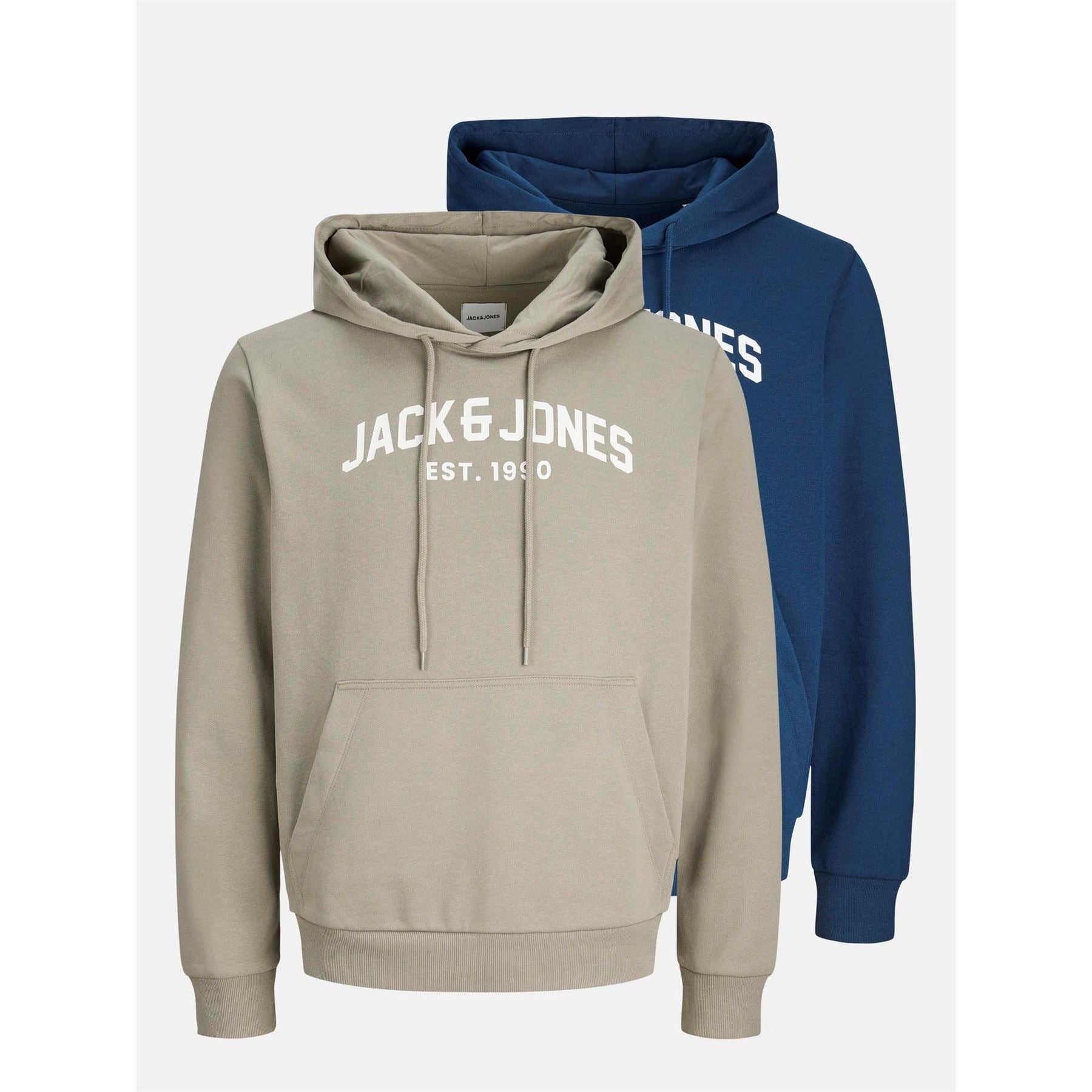 Jack and Jones Mens Arched Logo 2 Pack Hoodie