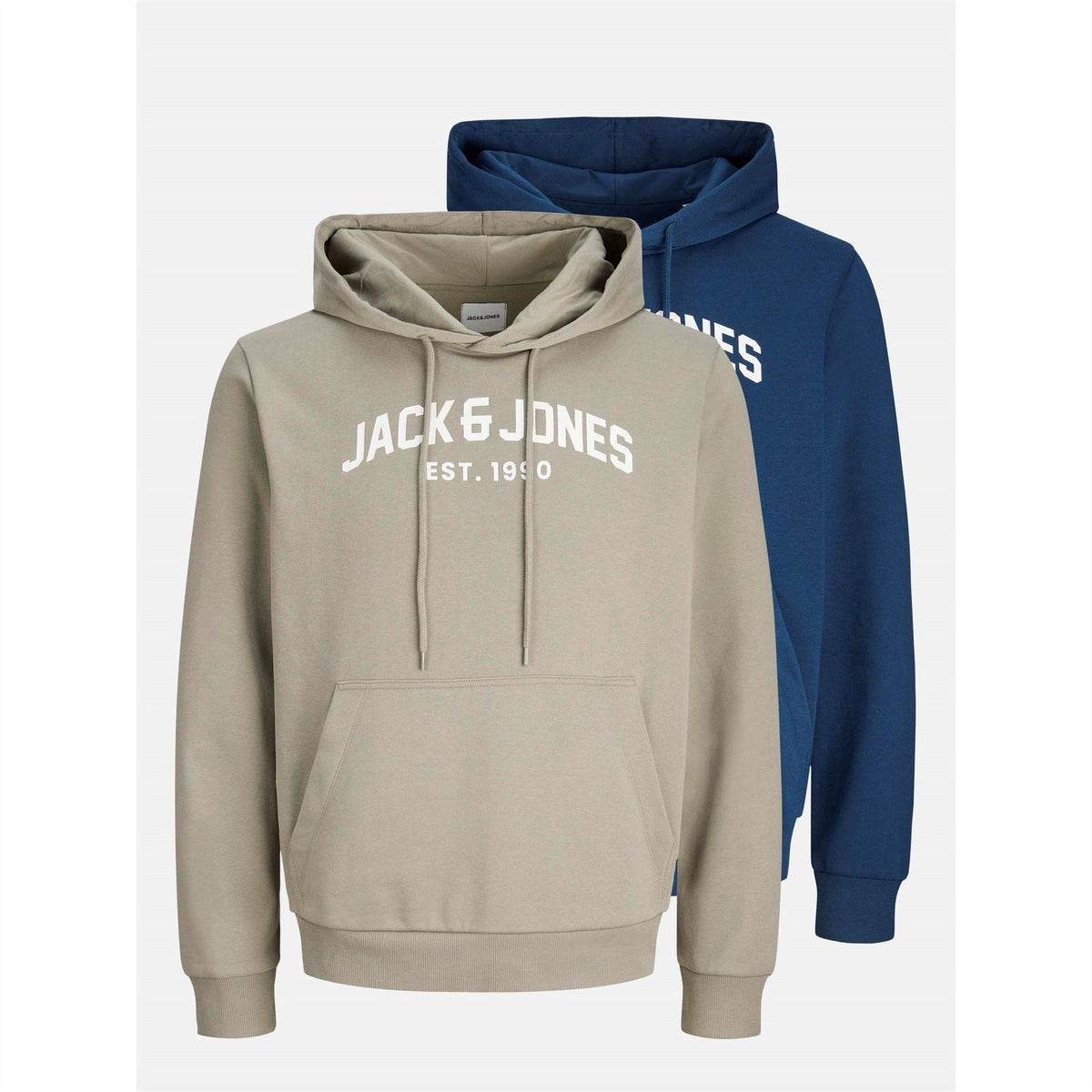 Jack and Jones Mens Arched Logo 2 Pack Hoodie