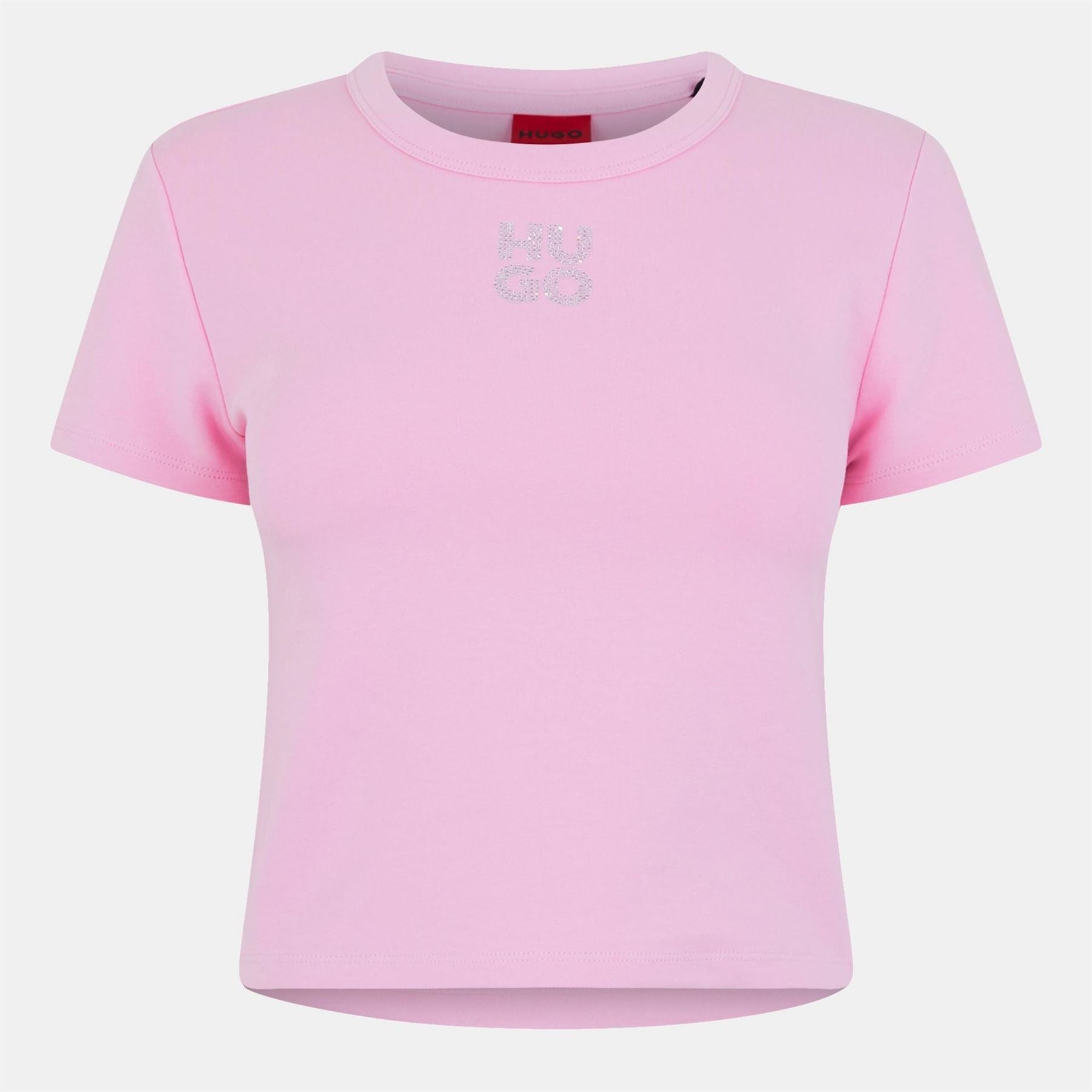 Hugo Cropped Crew Neck Relaxed Fit T-Shirt